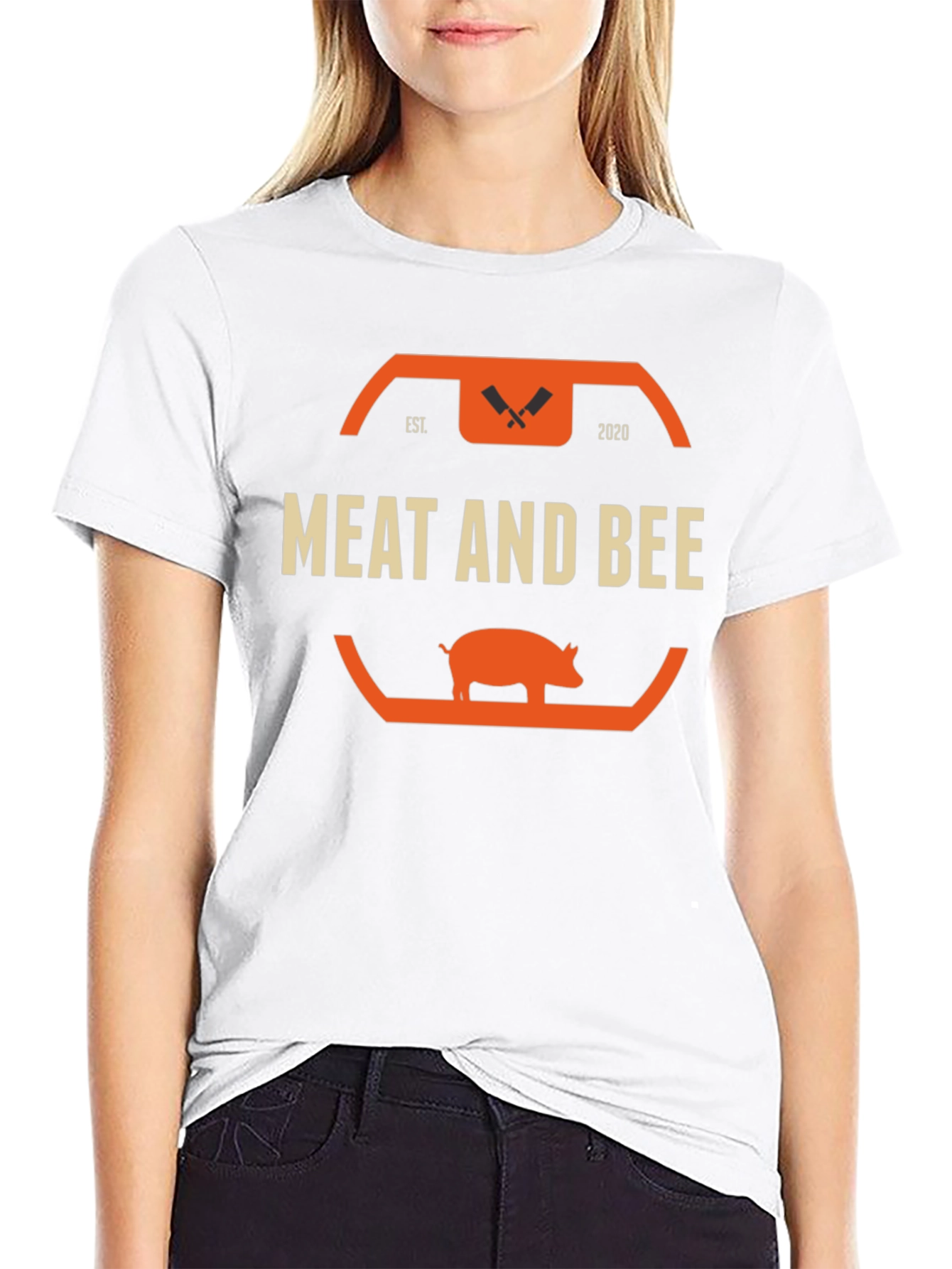 Meat and Bee Black Graphic T-Shirt