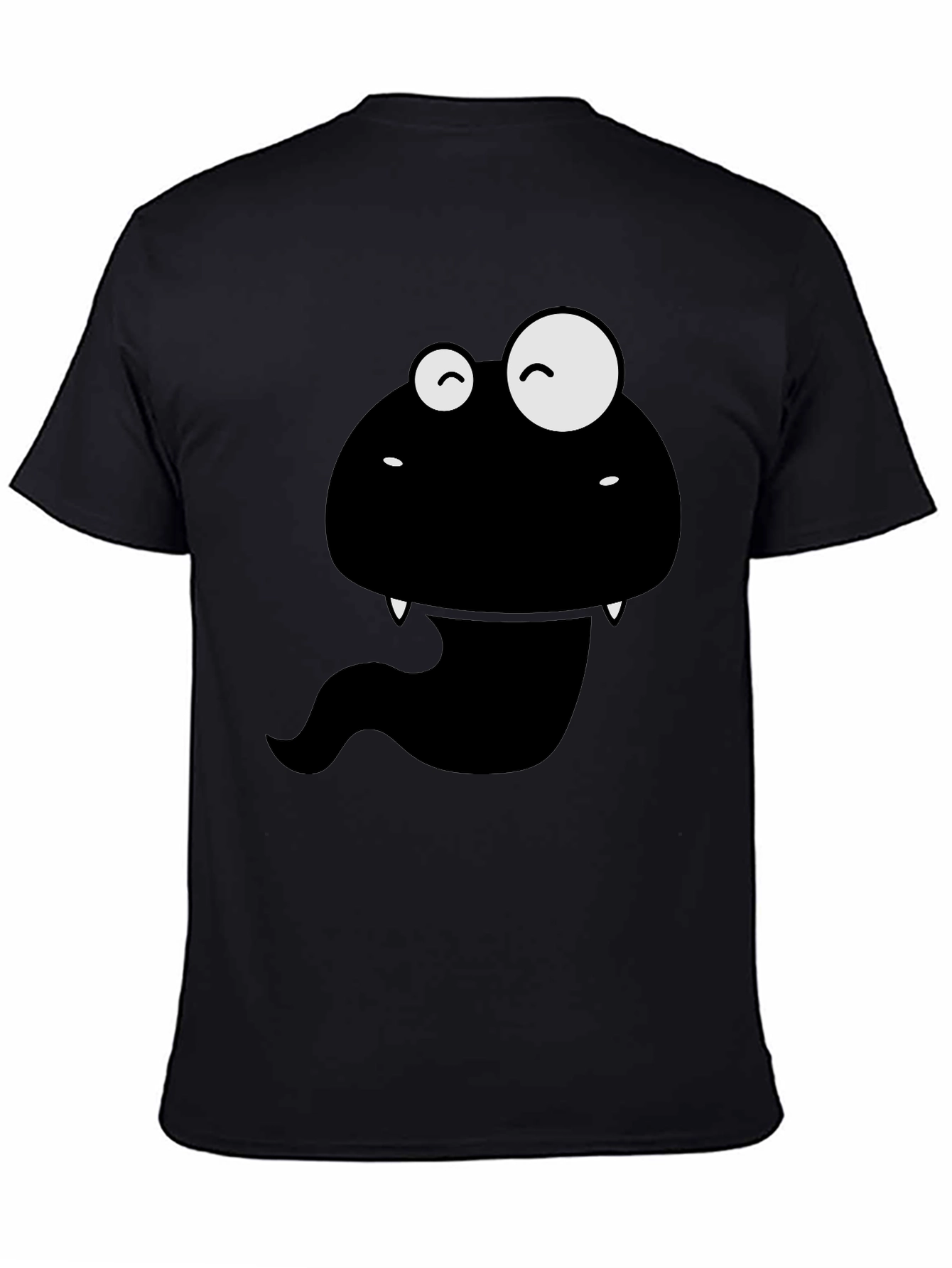 Funny Monster Graphic Tee - Mens Black Cotton T-Shirt