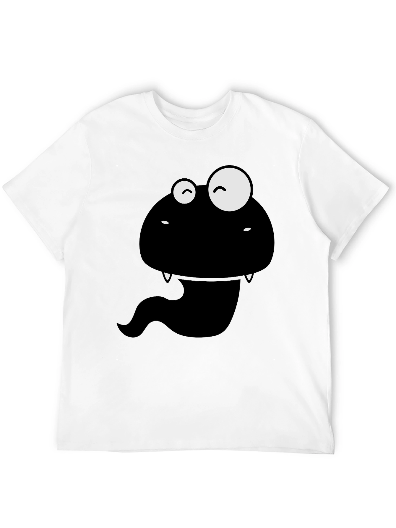 Funny Monster Graphic Tee - Mens Black Cotton T-Shirt