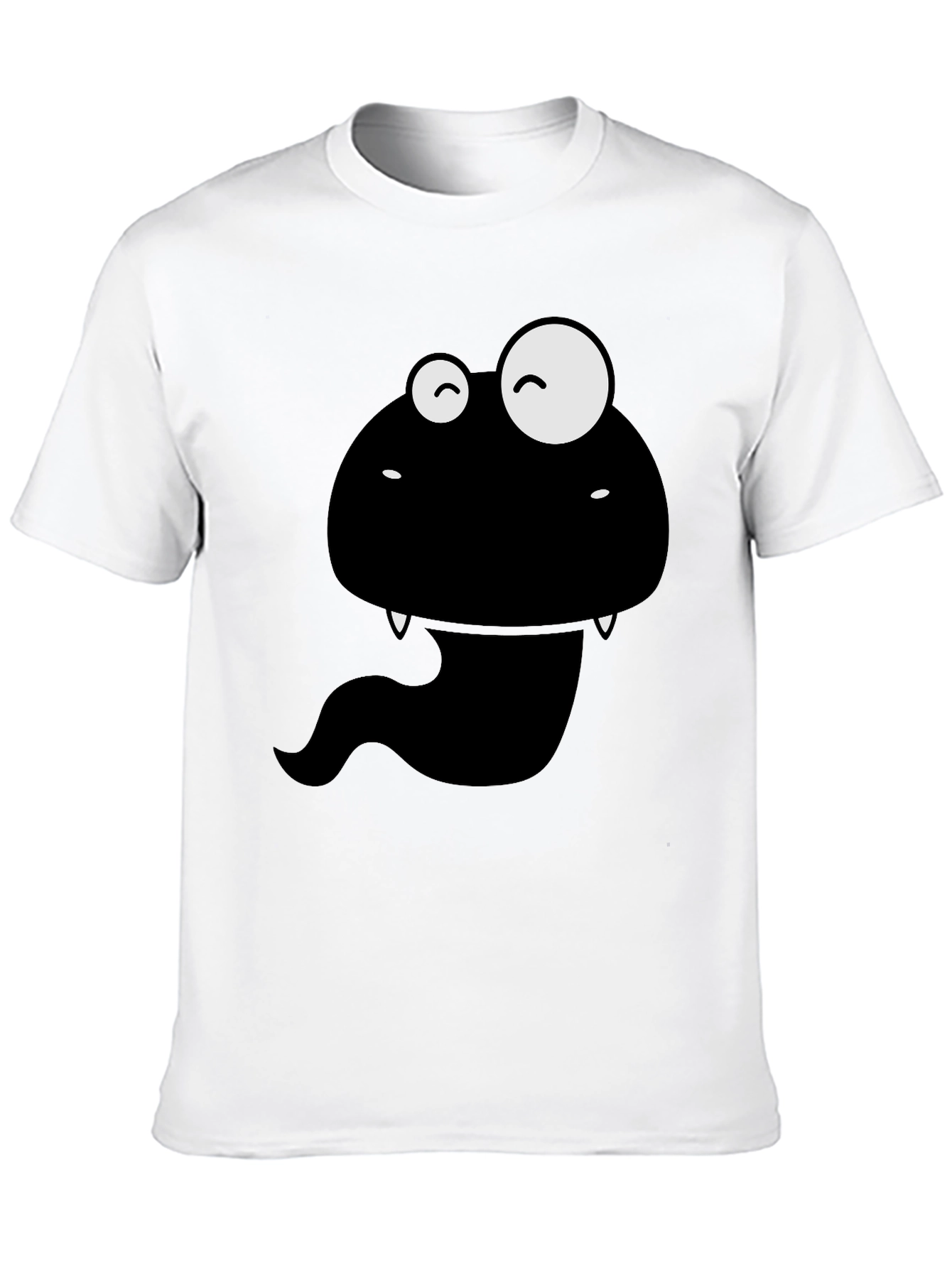 Funny Monster Graphic Tee - Mens Black Cotton T-Shirt