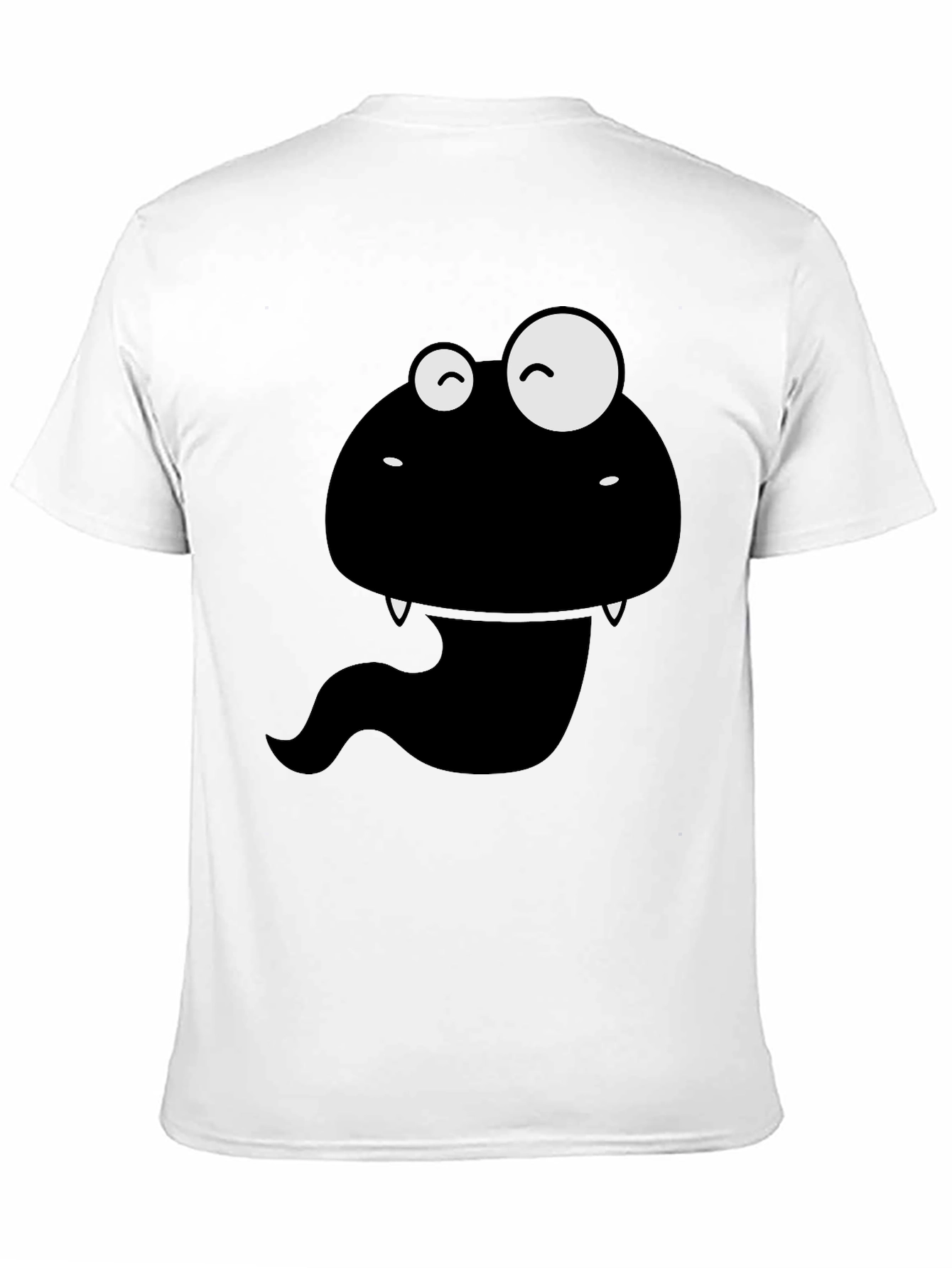 Funny Monster Graphic Tee - Mens Black Cotton T-Shirt