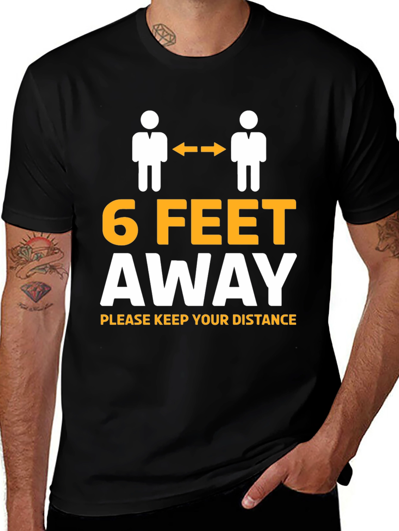 Social Distance Graphic Tee - 6 Feet Away Shirt
