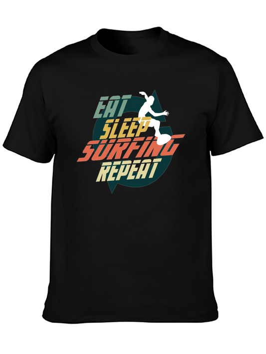 Eat Sleep Surfing Repeat Graphic Tee