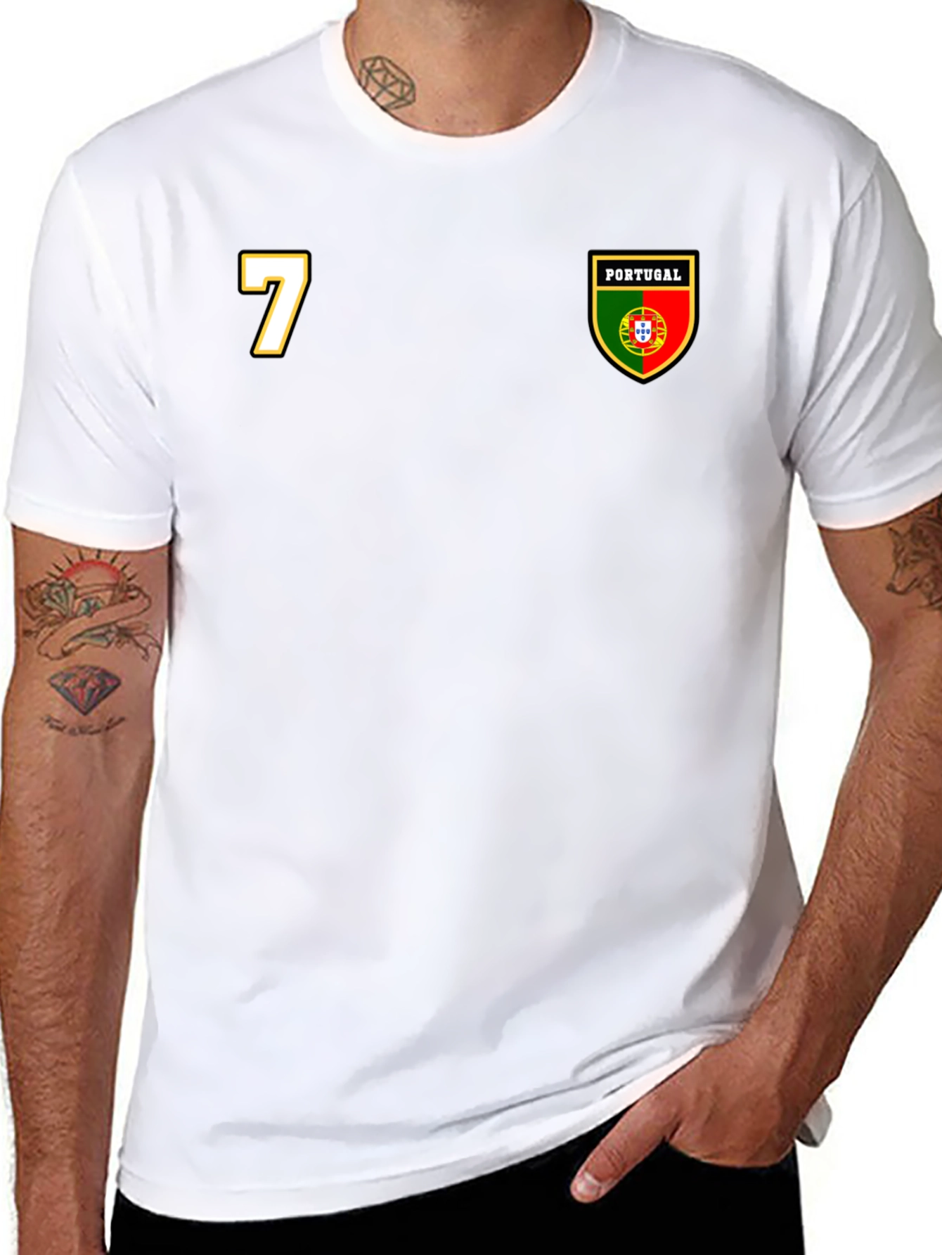 Portugal Soccer Jersey Style T-Shirt - Number 7