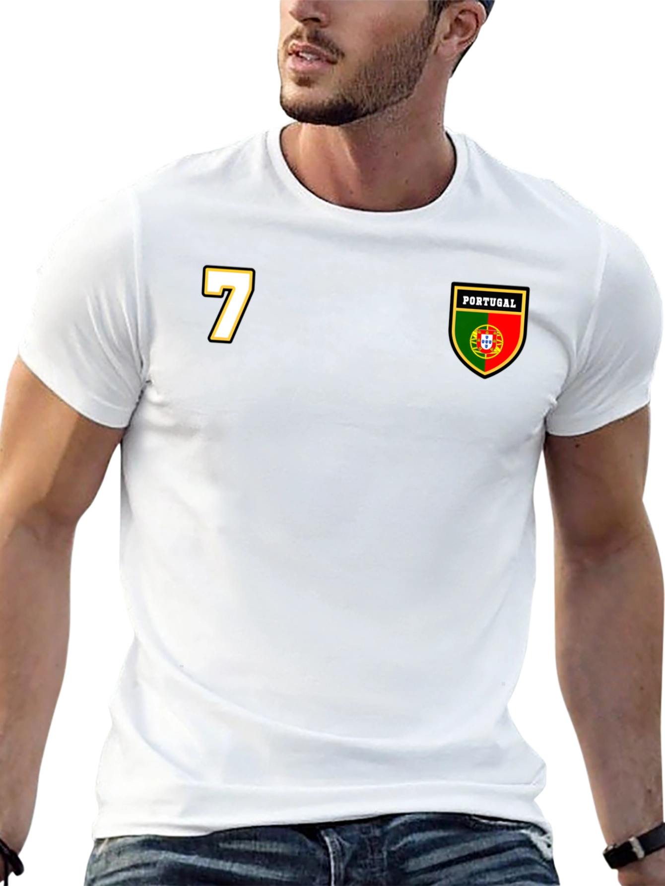 Portugal Soccer Jersey Style T-Shirt - Number 7