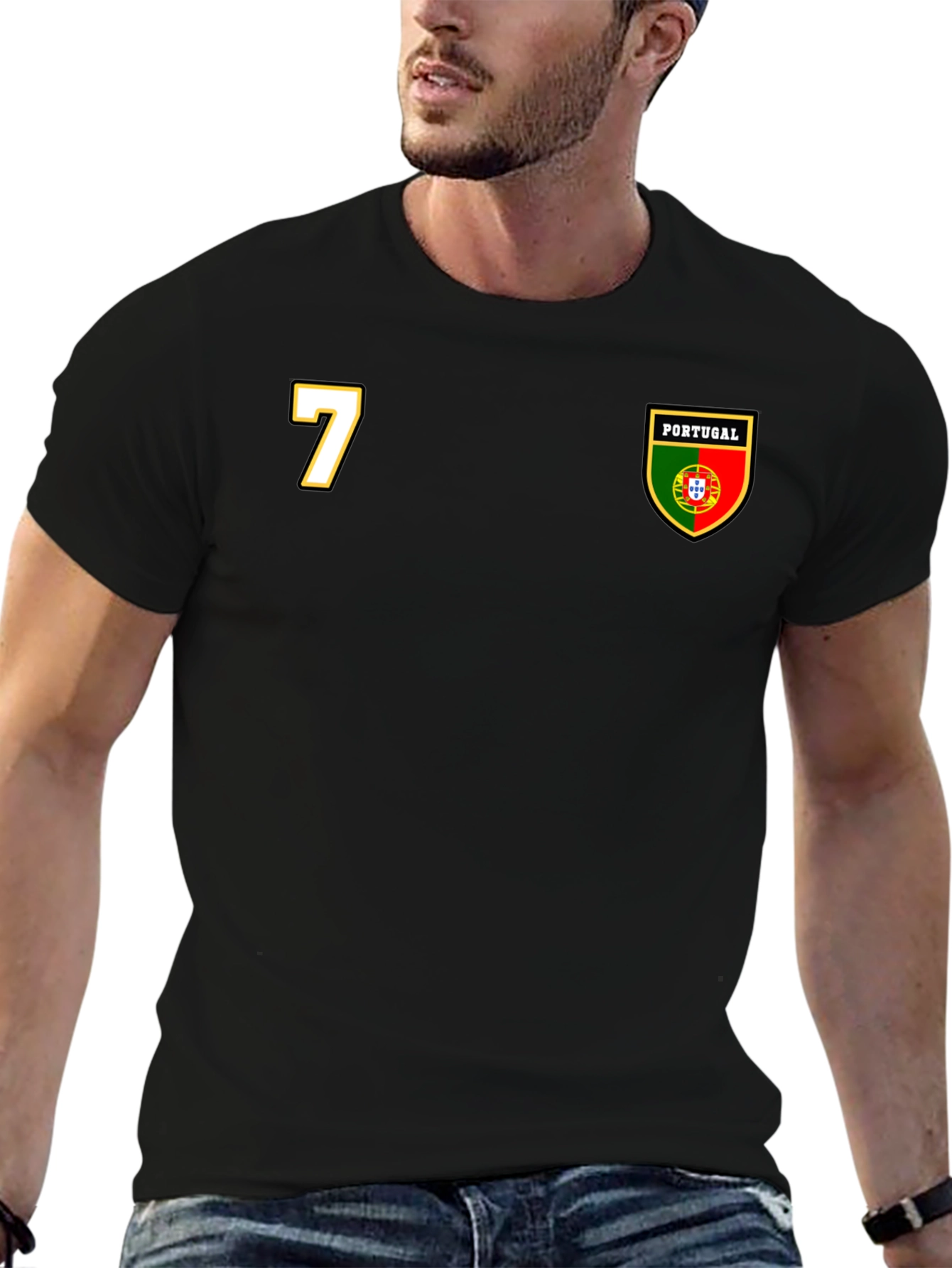 Portugal Soccer Jersey Style T-Shirt - Number 7