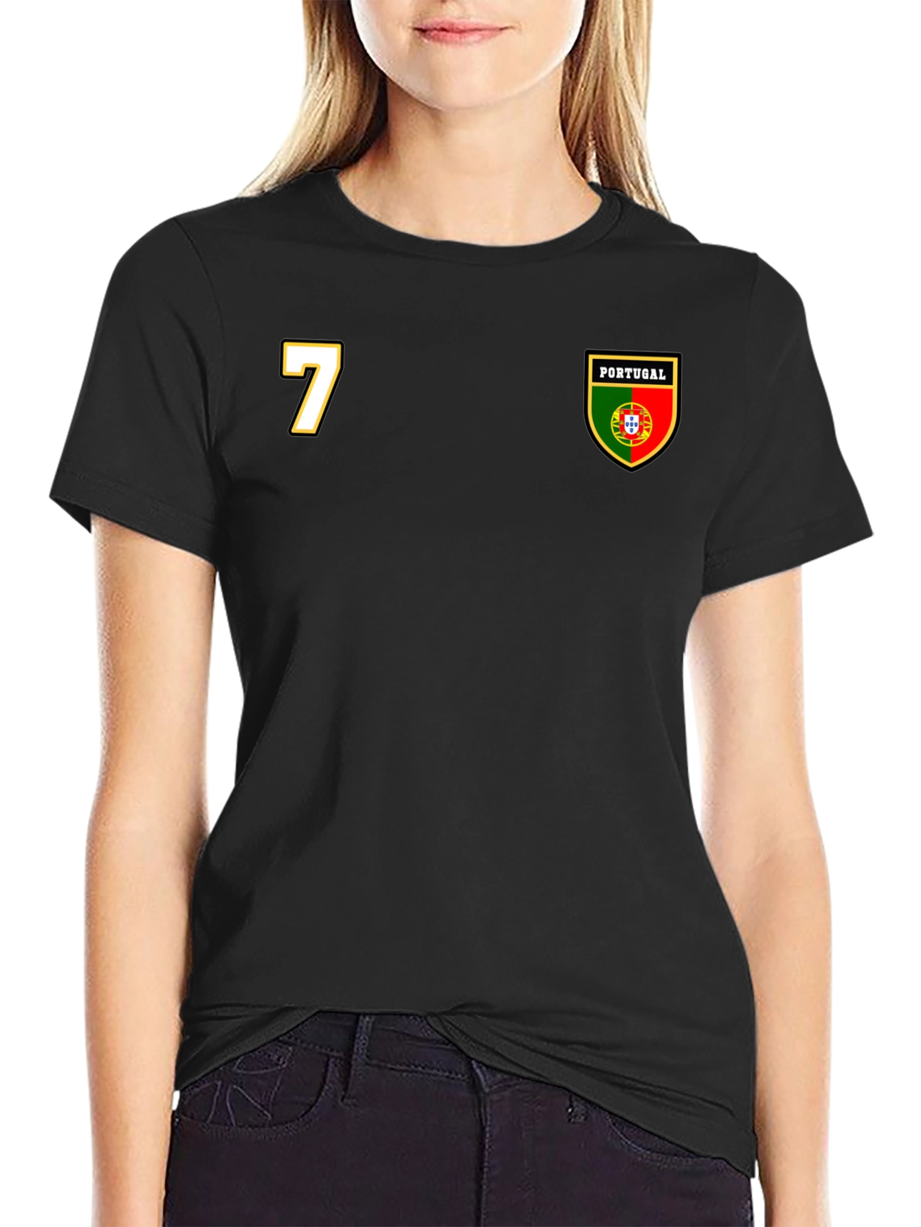 Portugal Soccer Jersey Style T-Shirt - Number 7