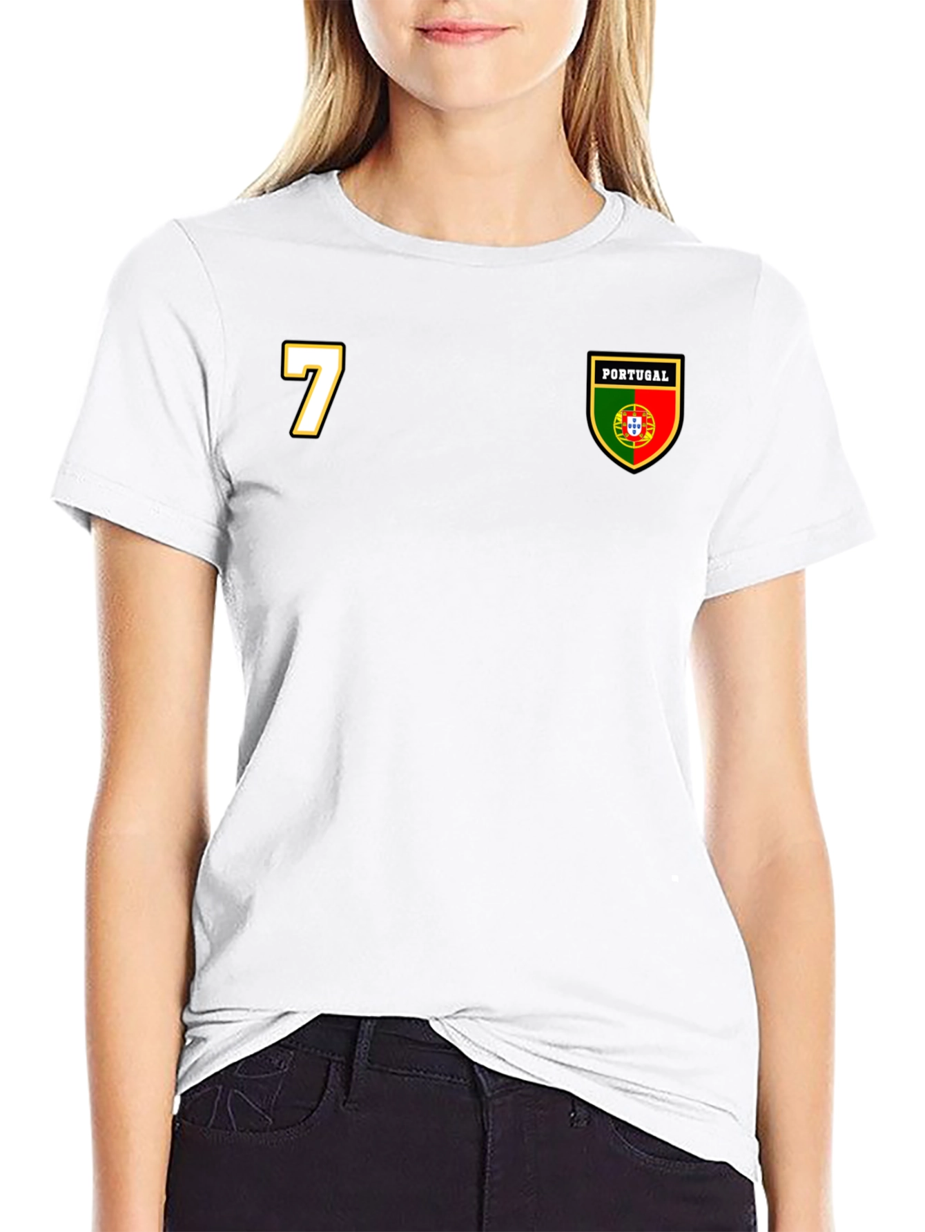 Portugal Soccer Jersey Style T-Shirt - Number 7