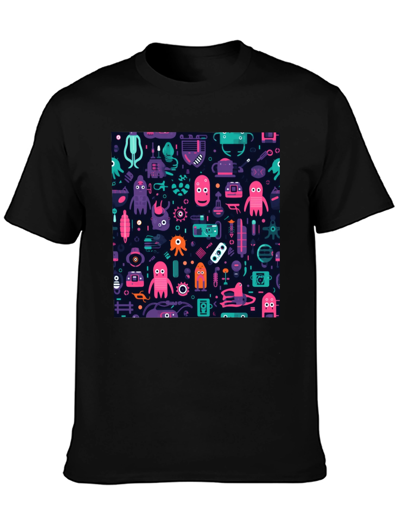 Funky Space Alien Pattern T-Shirt