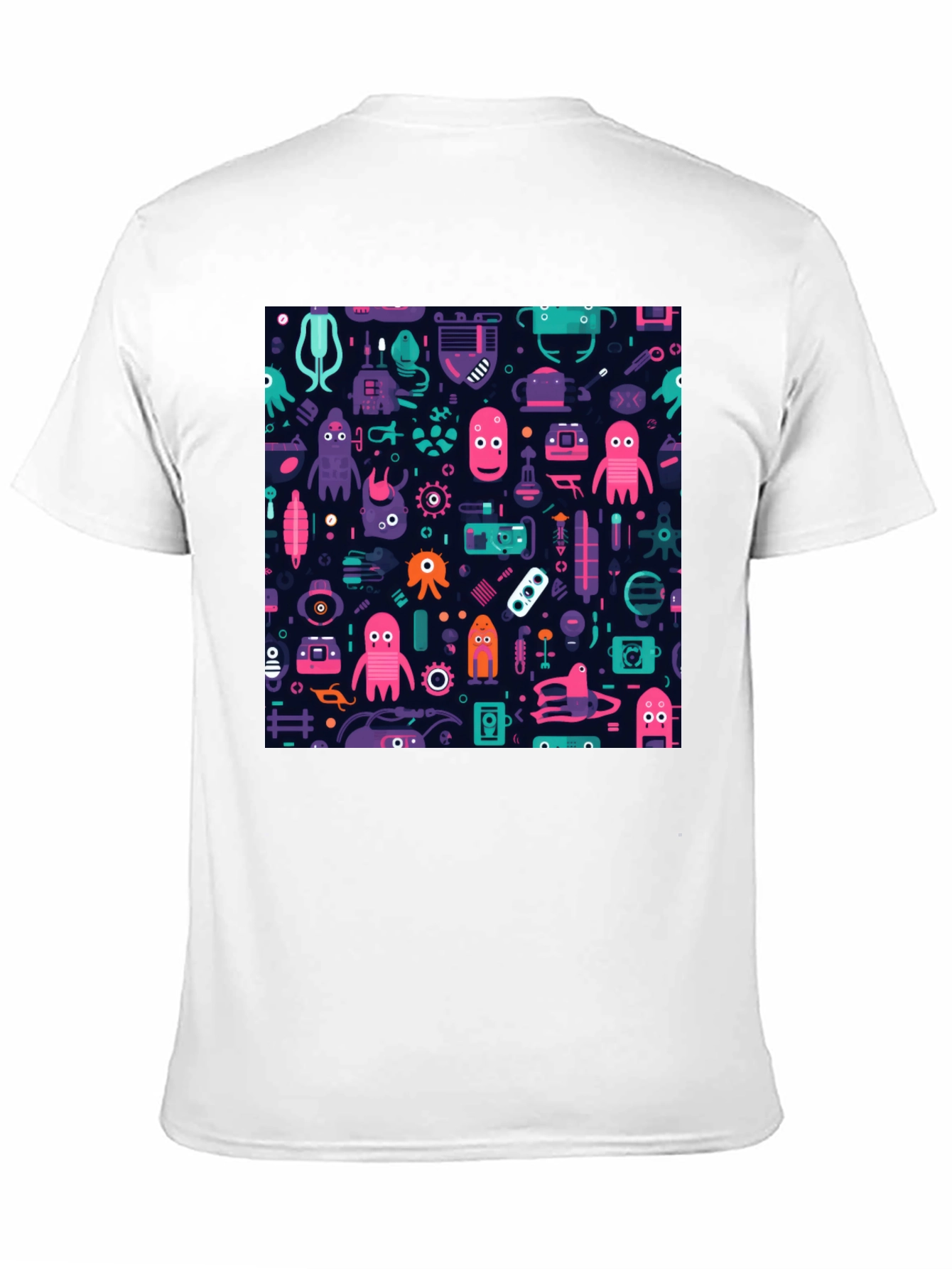 Funky Space Alien Pattern T-Shirt