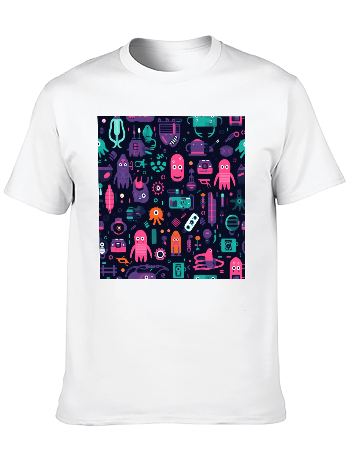 Funky Space Alien Pattern T-Shirt