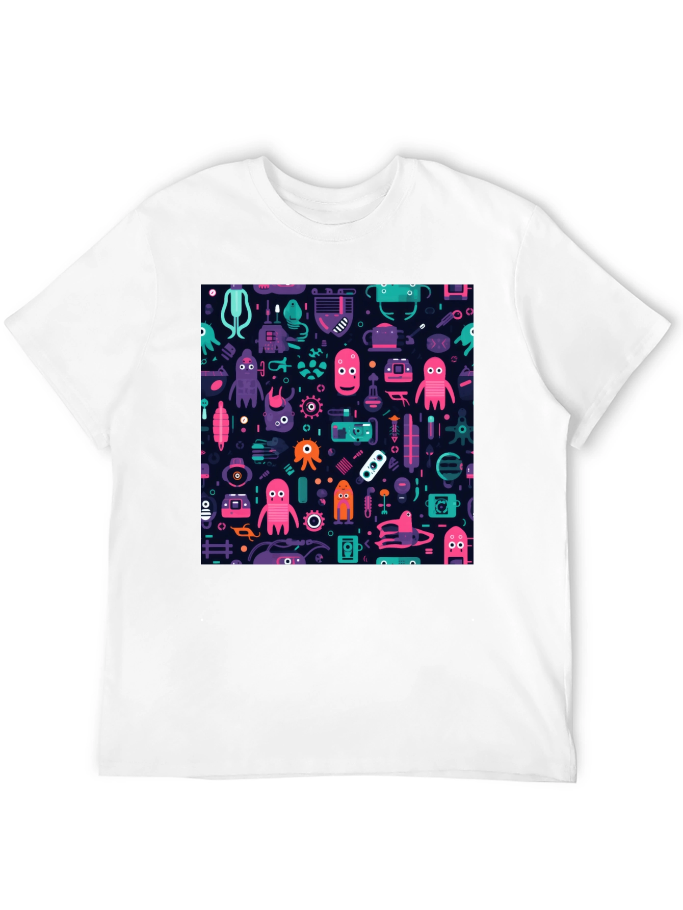 Funky Space Alien Pattern T-Shirt