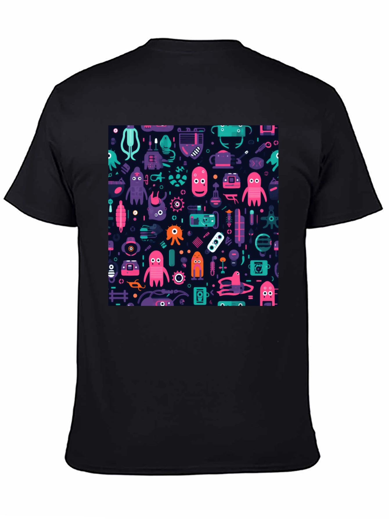 Funky Space Alien Pattern T-Shirt
