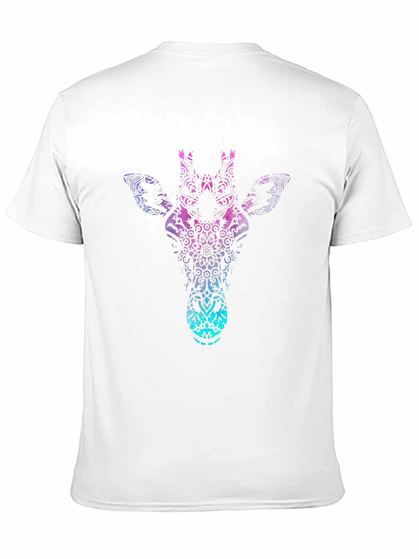 Mandala Giraffe Head Black T-Shirt