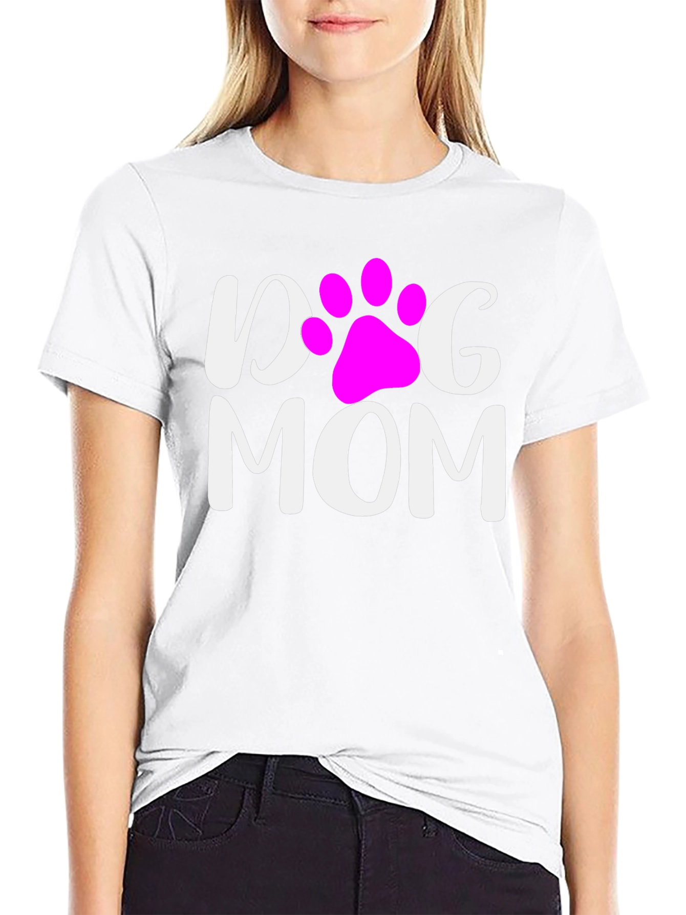 Dog Mom T-Shirt - Cute Paw Print Graphic Tee