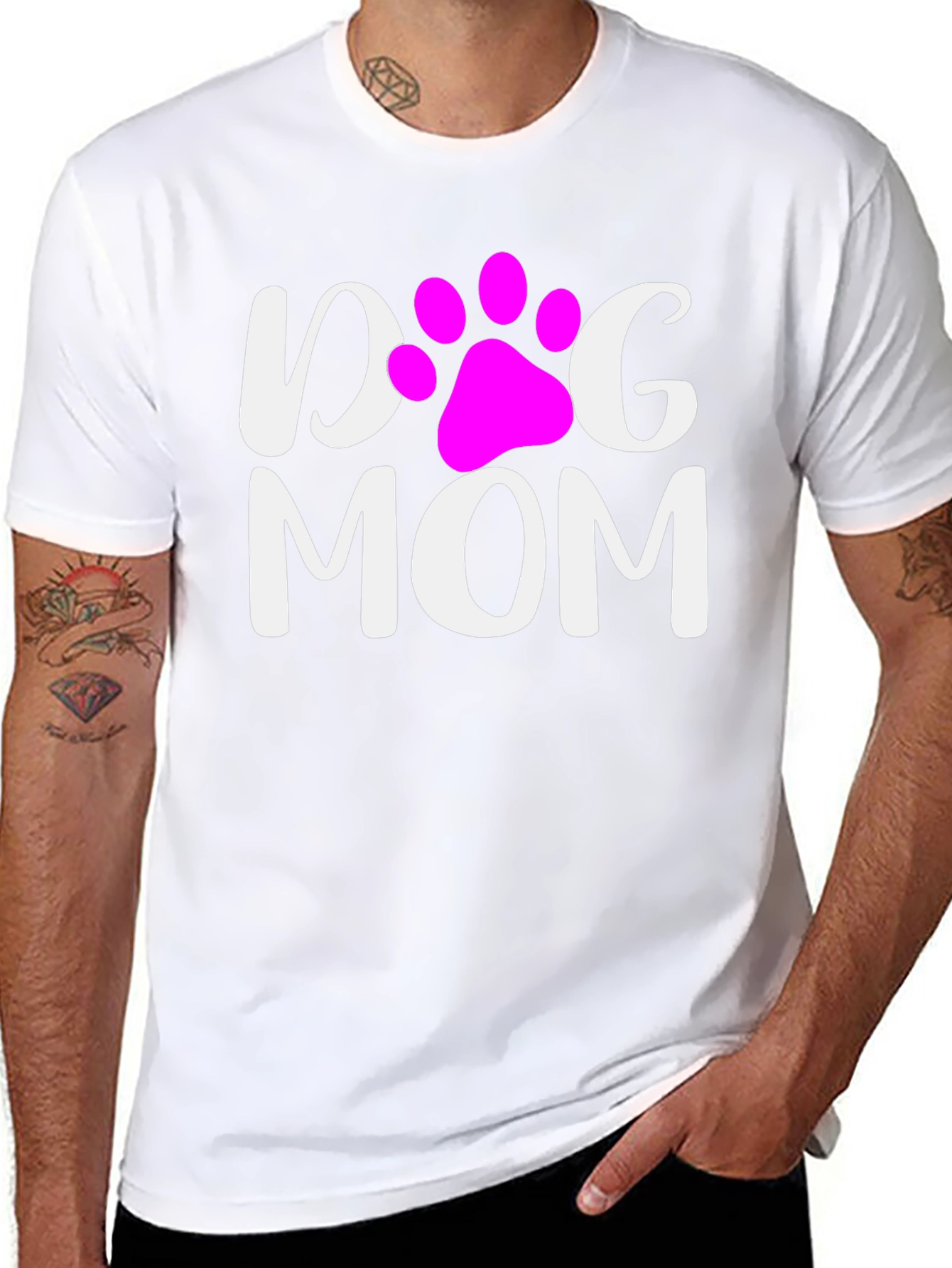 Dog Mom T-Shirt - Cute Paw Print Graphic Tee