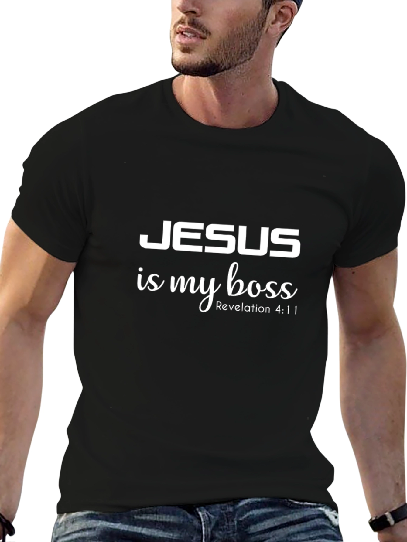 Jesus Is My Boss Black T-Shirt