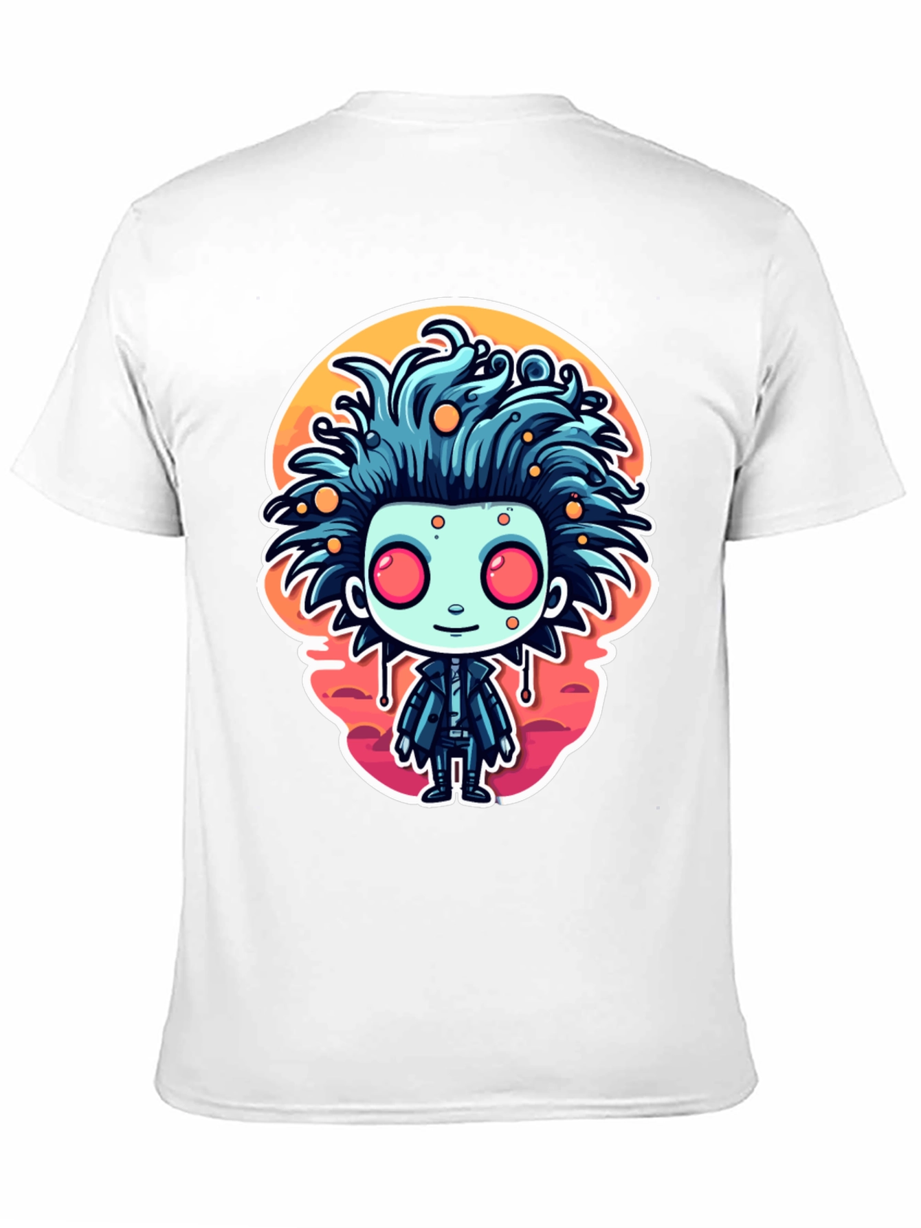 Cartoon Monster Graphic Tee - Black