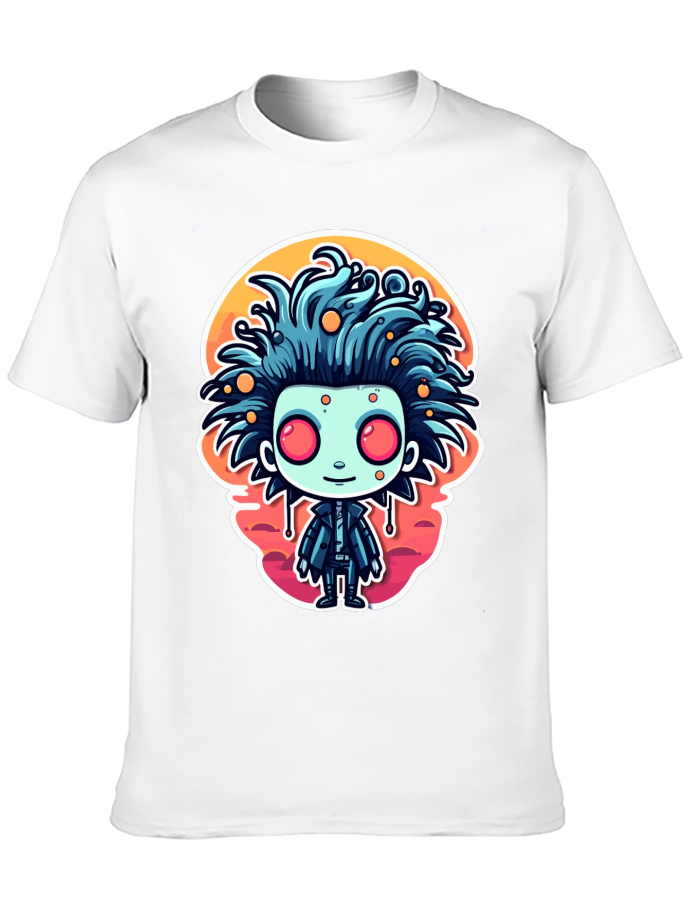 Cartoon Monster Graphic Tee - Black