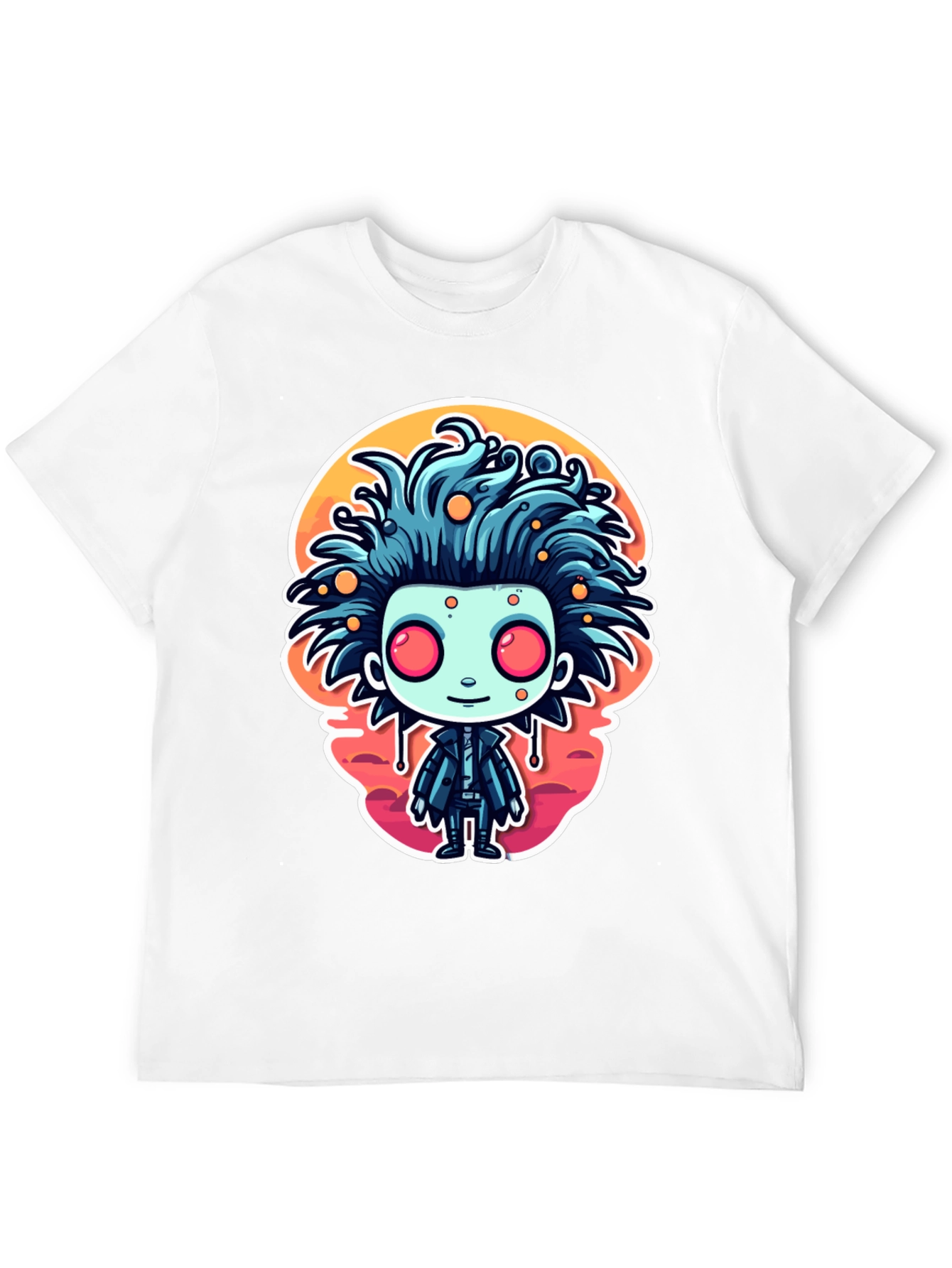Cartoon Monster Graphic Tee - Black