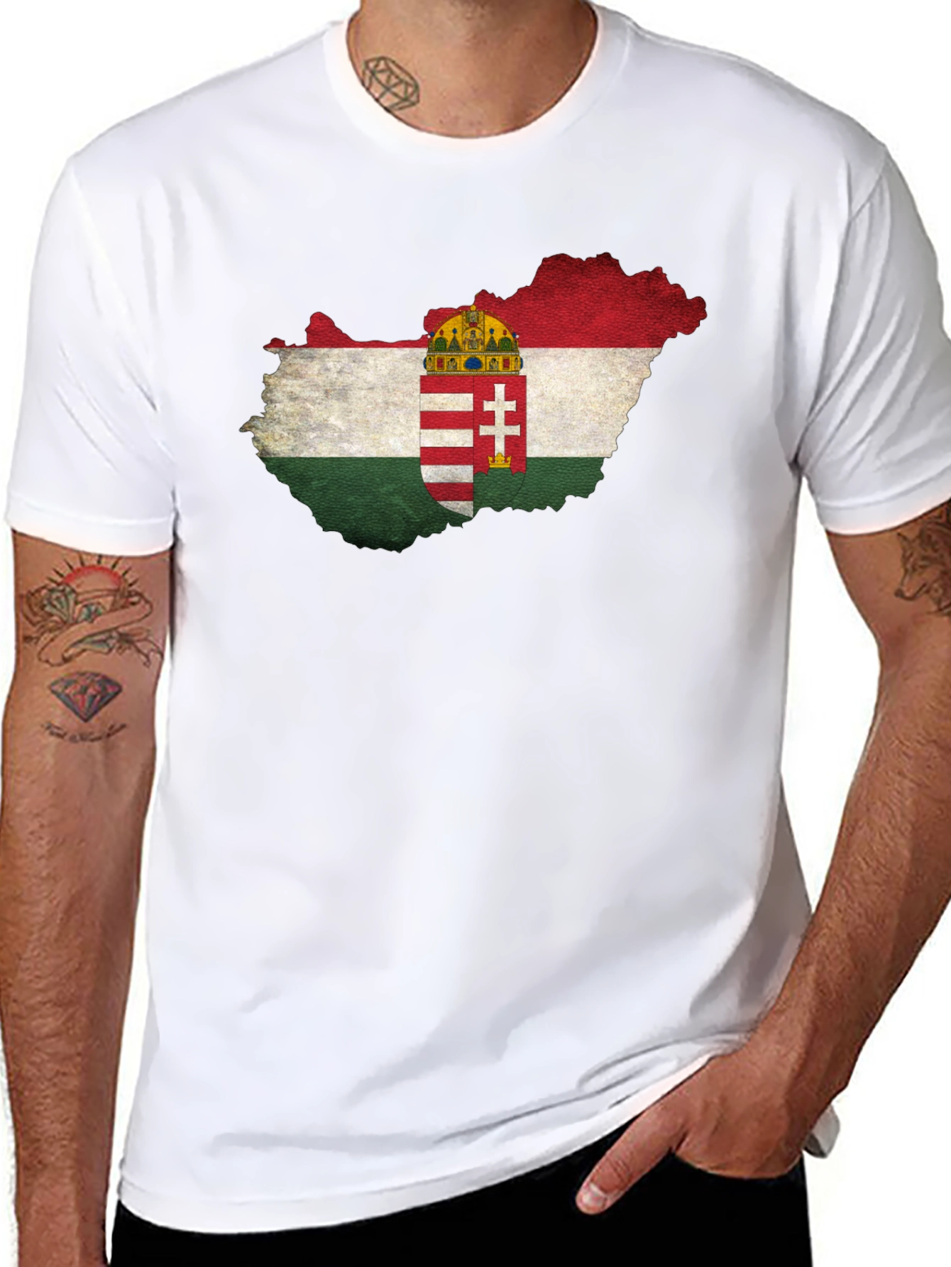 Hungary Flag Map T-Shirt