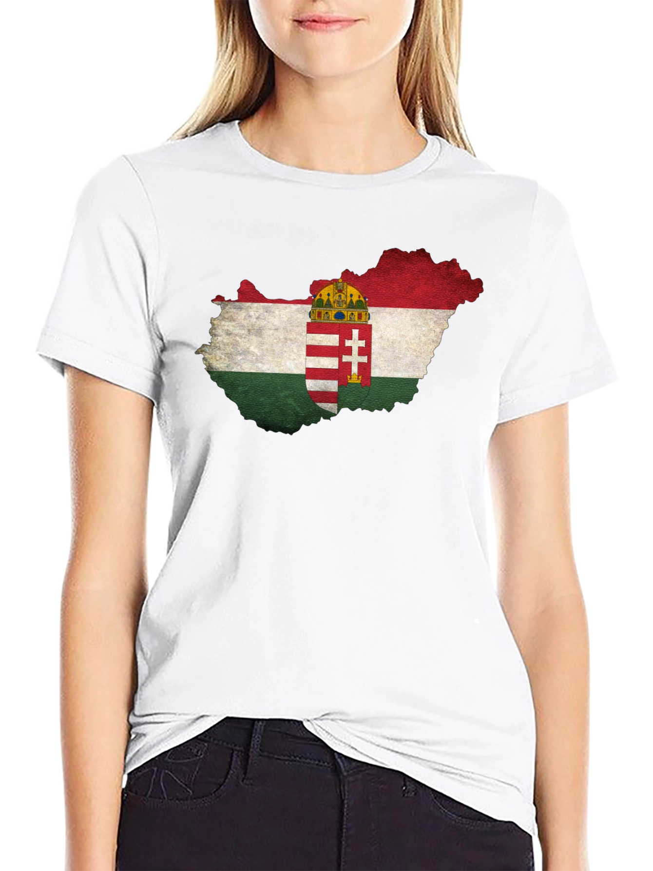 Hungary Flag Map T-Shirt