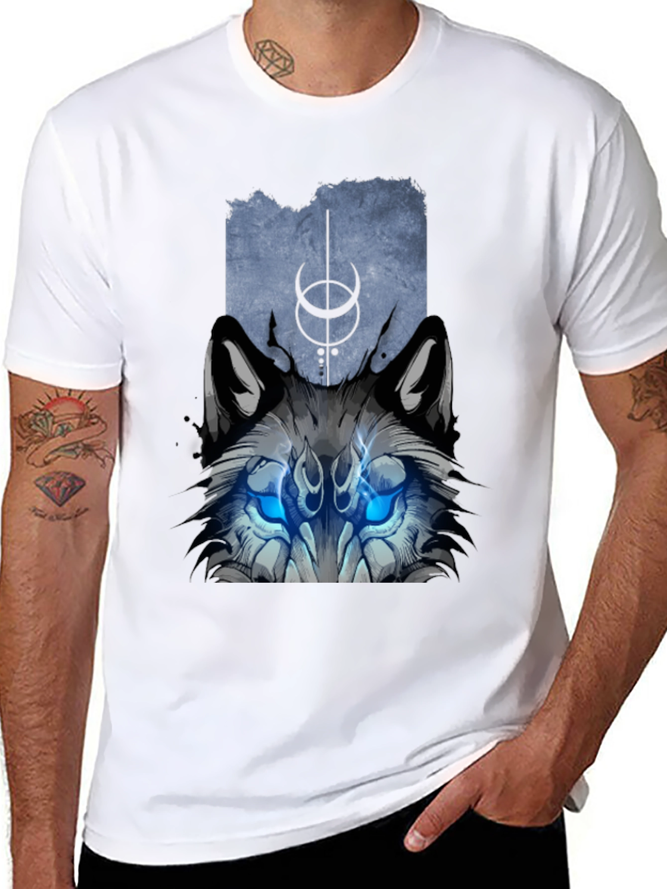 Mystic Wolf Graphic Tee - Black