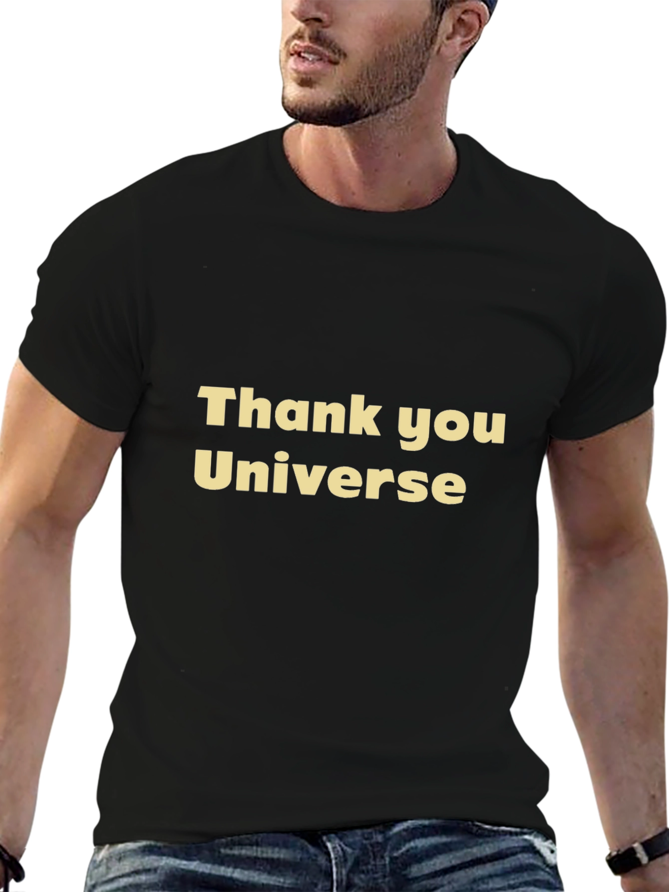 Thank You Universe Graphic Tee - Black Casual T-Shirt