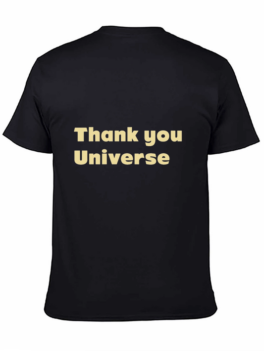 Thank You Universe Graphic Tee - Black Casual T-Shirt