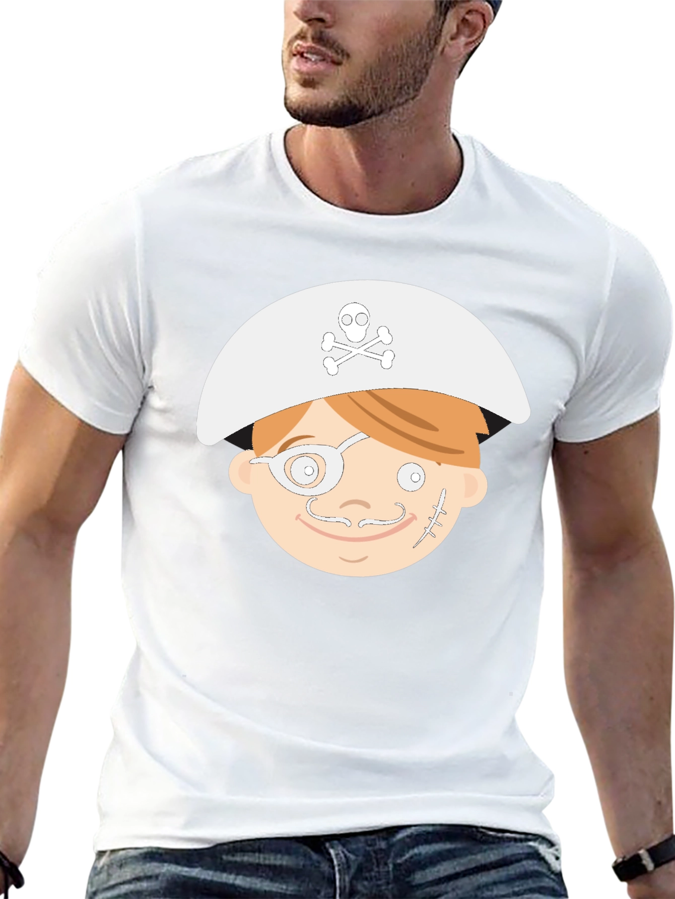 Cartoon Pirate T-Shirt - Black