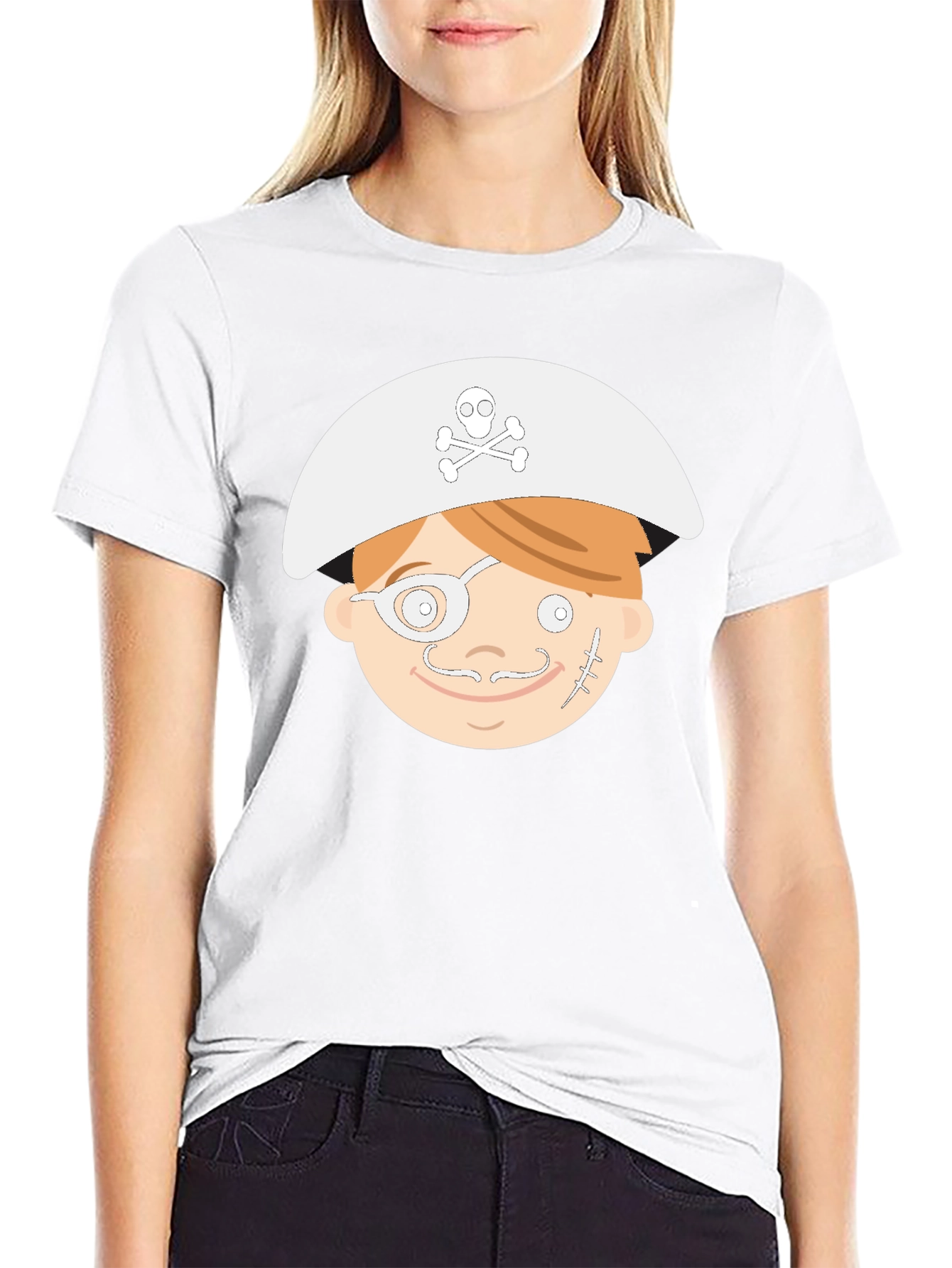 Cartoon Pirate T-Shirt - Black