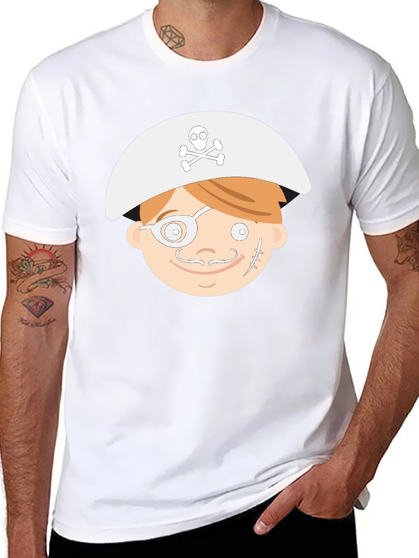 Cartoon Pirate T-Shirt - Black