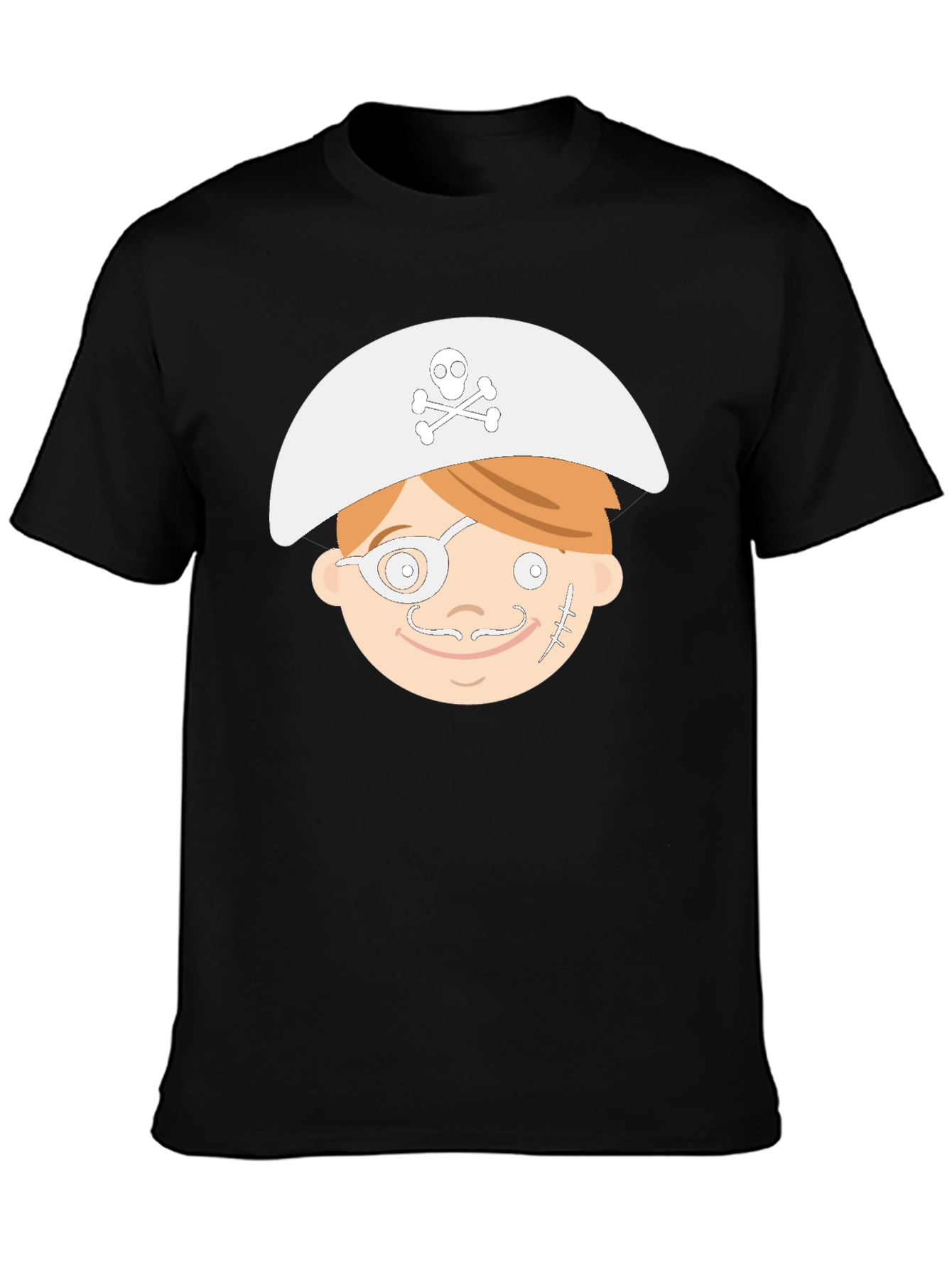 Cartoon Pirate T-Shirt - Black