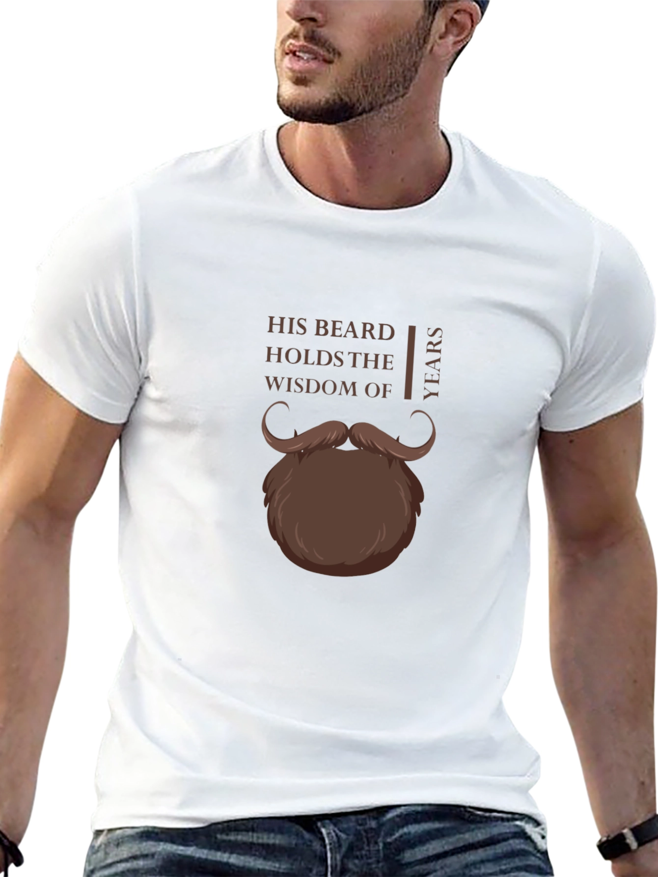 His Beard Wisdom T-Shirt - Funny Graphic Tee