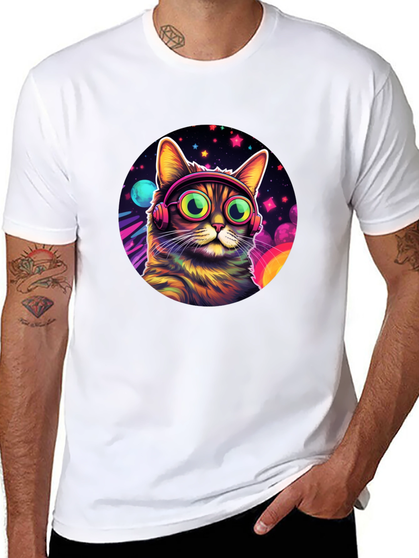 Cosmic Cat Tee - DJ Kitty T-Shirt
