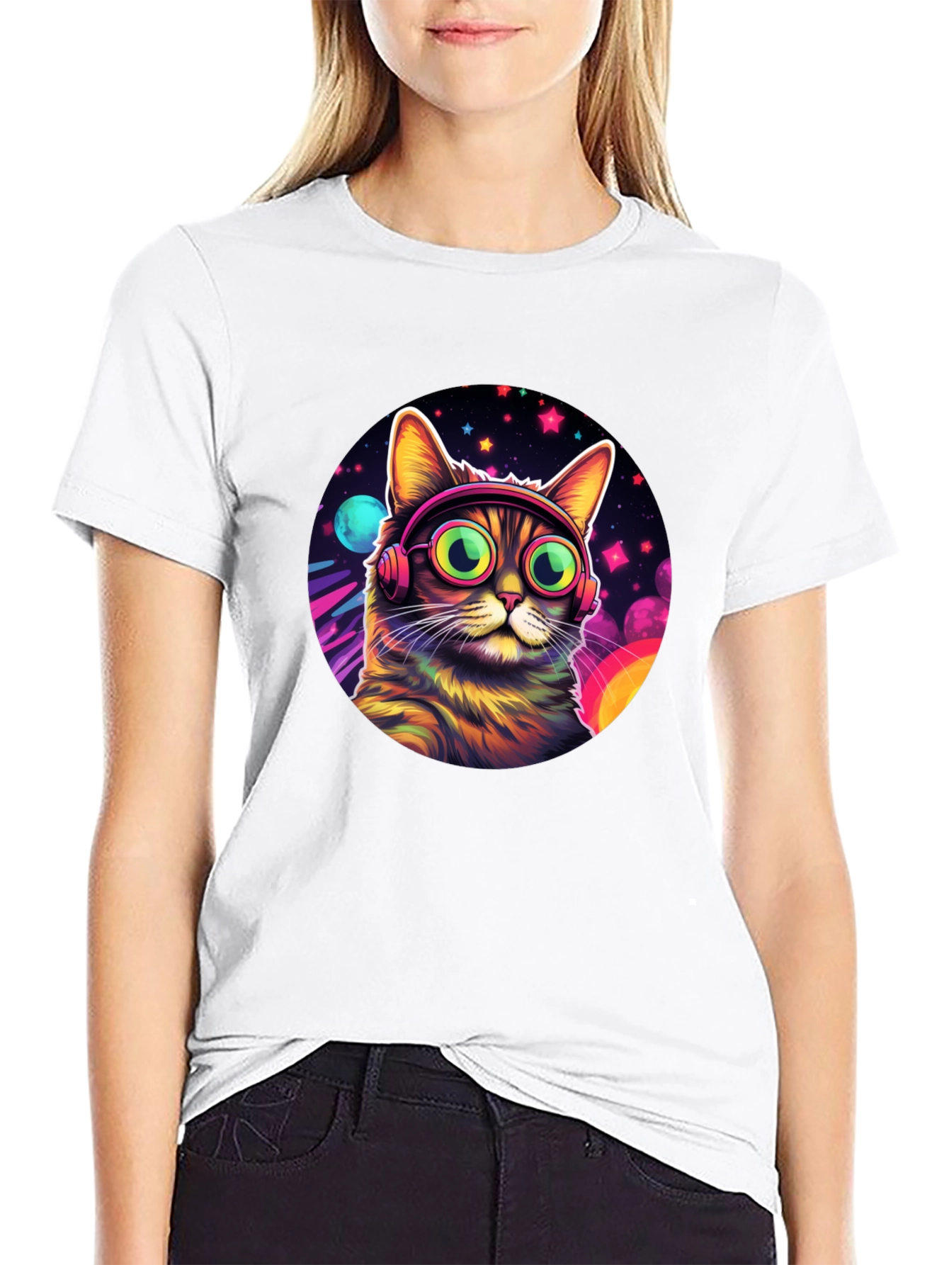 Cosmic Cat Tee - DJ Kitty T-Shirt