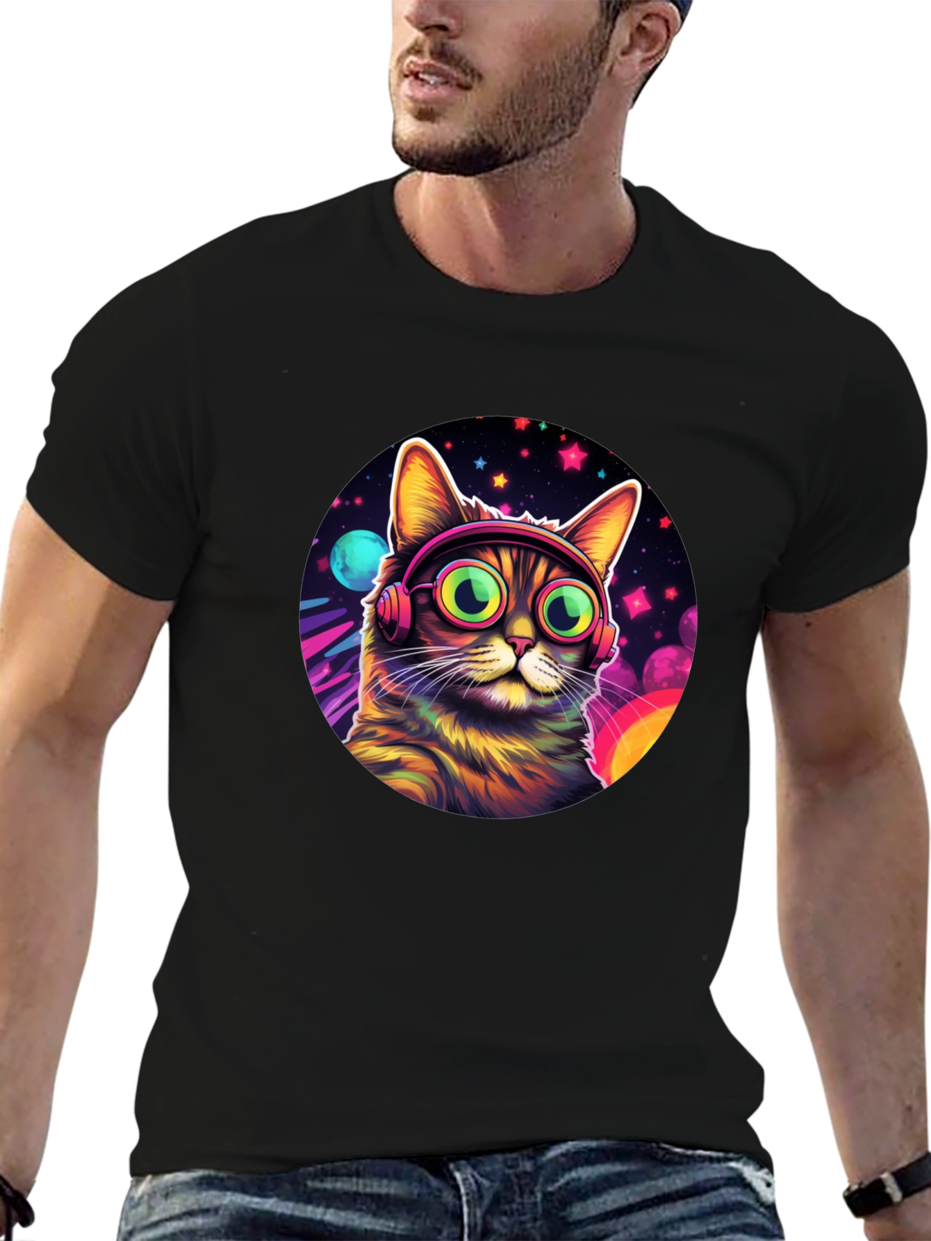 Cosmic Cat Tee - DJ Kitty T-Shirt