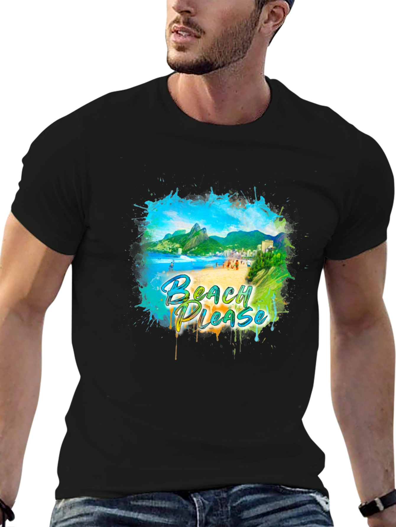 Beach Please Graphic Tee - Tropical Vibes