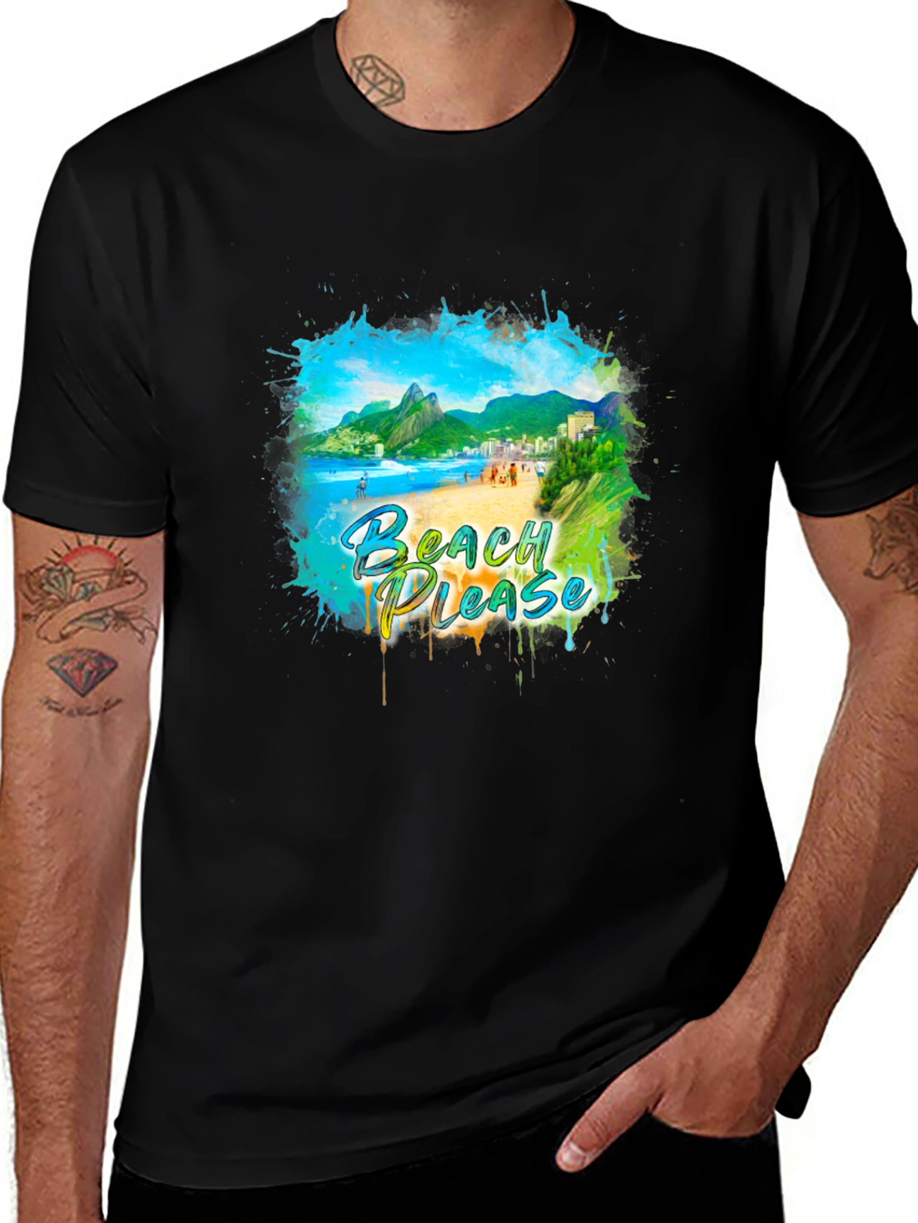 Beach Please Graphic Tee - Tropical Vibes