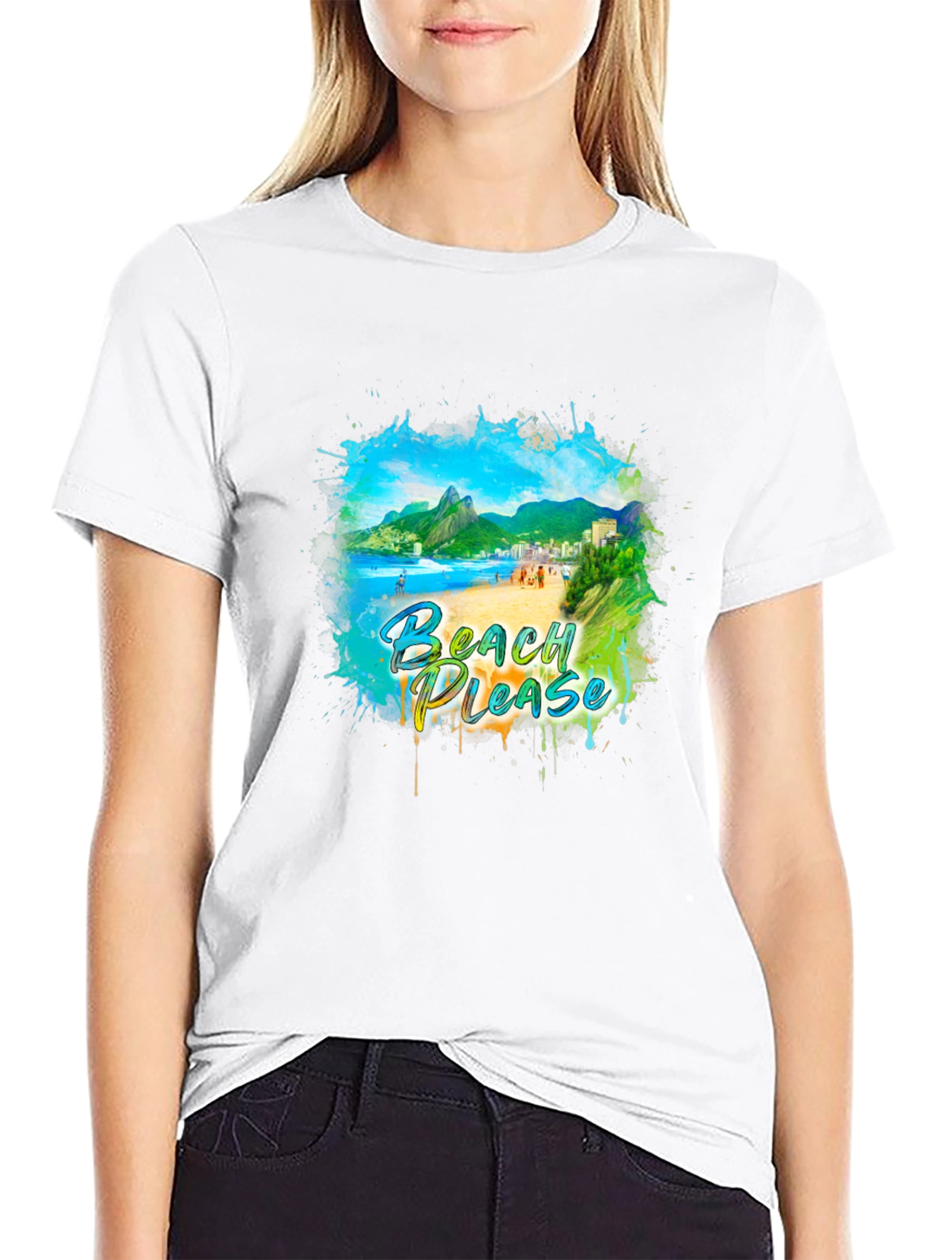 Beach Please Graphic Tee - Tropical Vibes