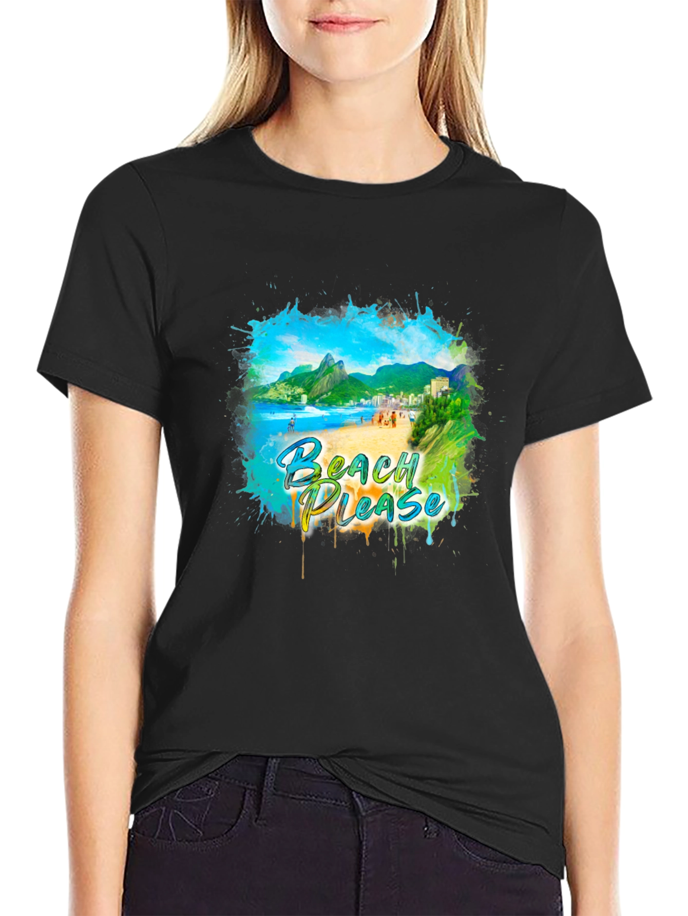 Beach Please Graphic Tee - Tropical Vibes