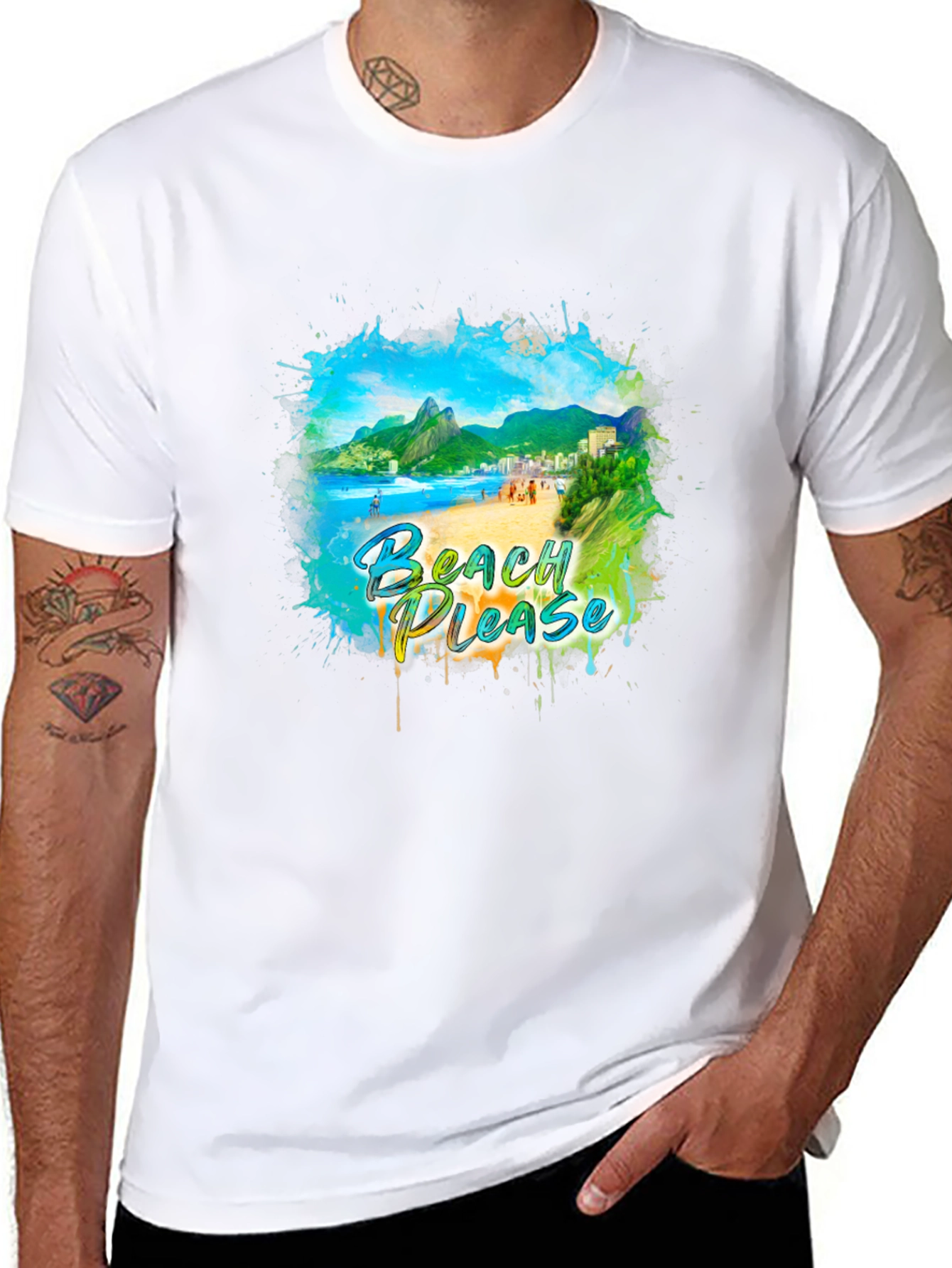 Beach Please Graphic Tee - Tropical Vibes