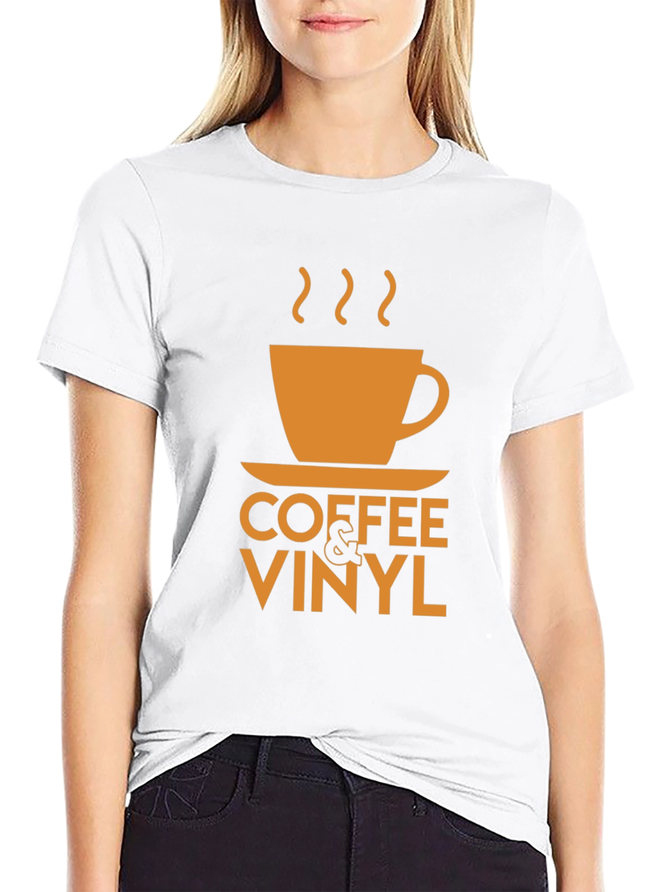 Coffee & Vinyl Graphic Tee - Black