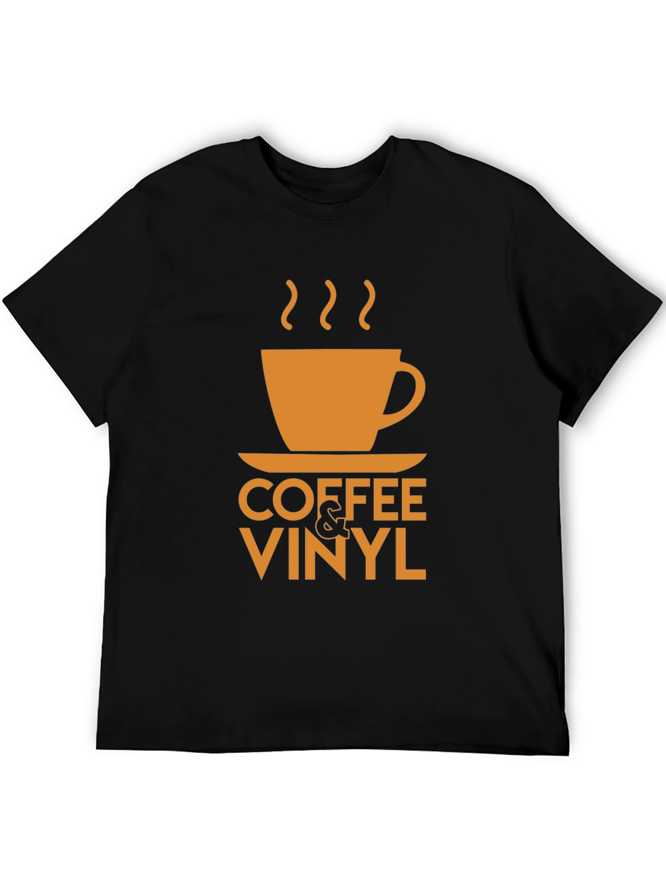 Coffee & Vinyl Graphic Tee - Black