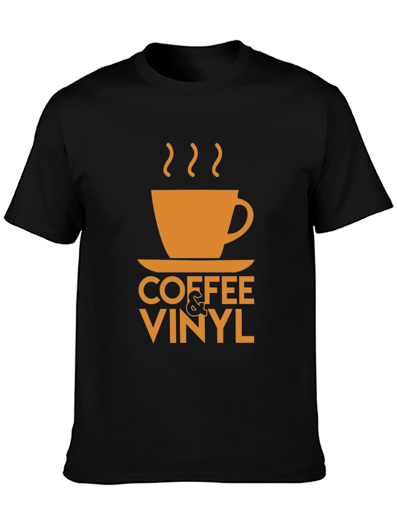 Coffee & Vinyl Graphic Tee - Black