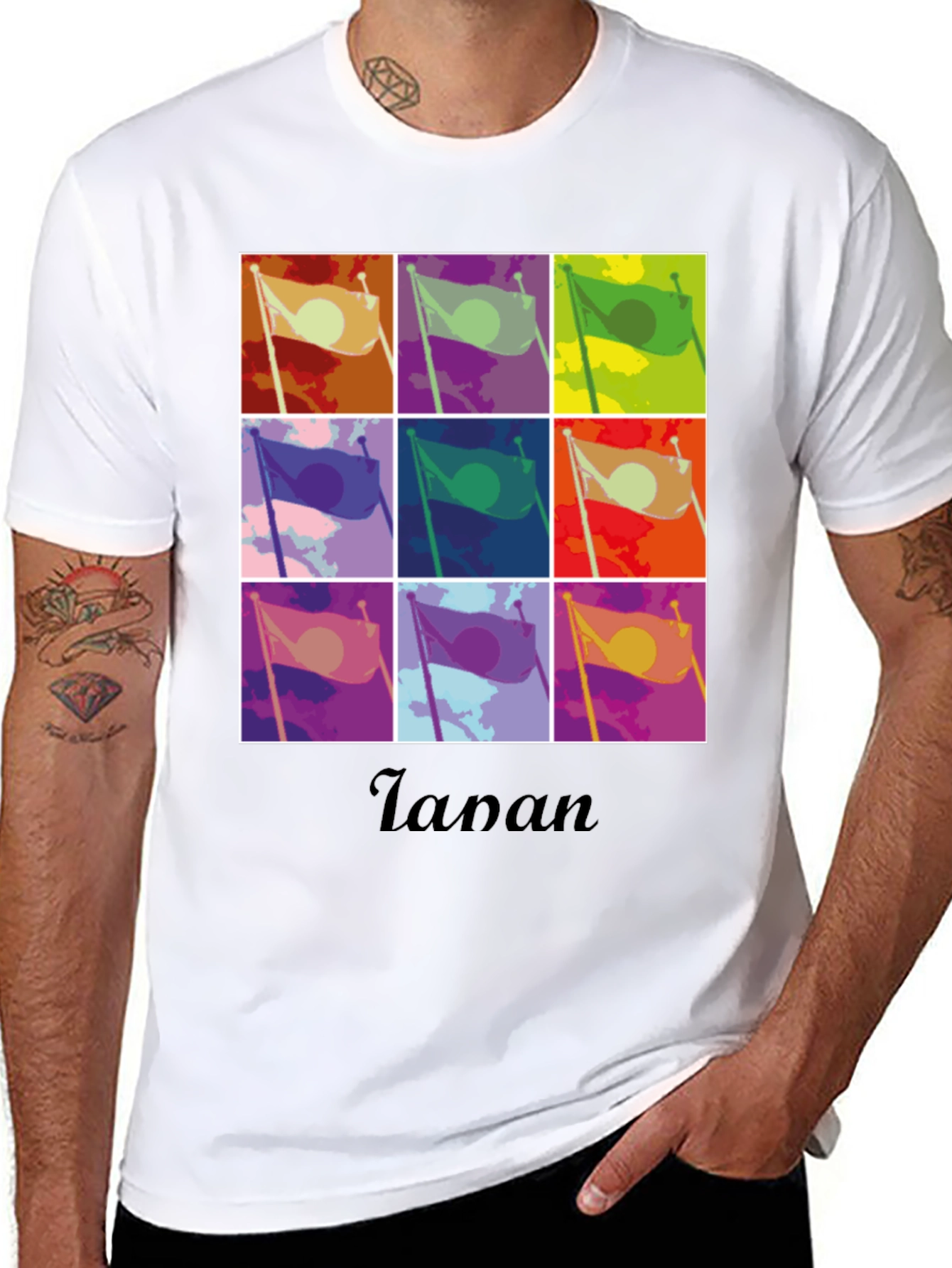 Japan Flag Pop Art Graphic Tee - Unisex