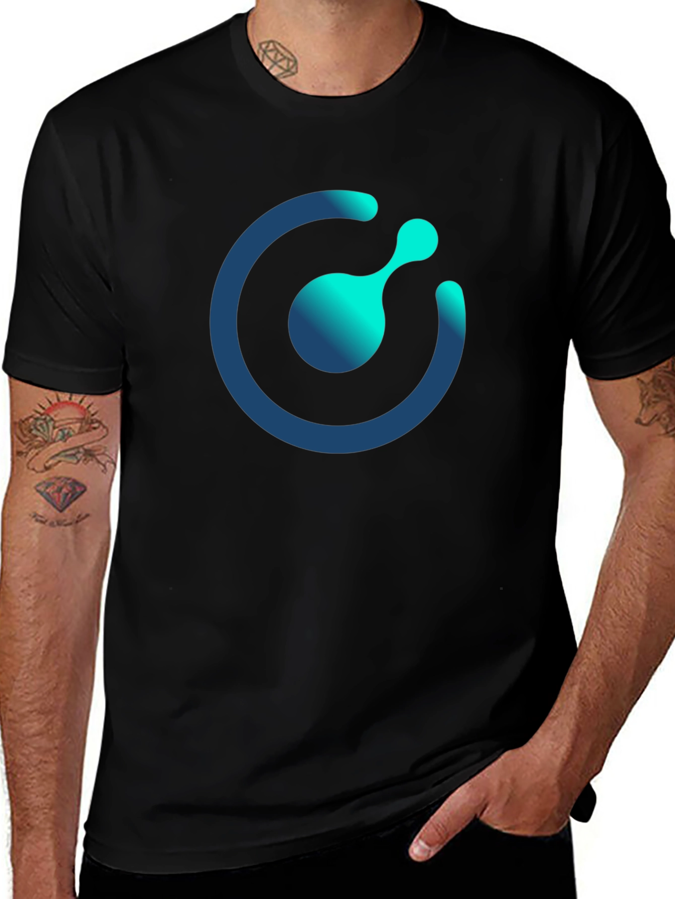 Tech Circle Graphic Black T-Shirt
