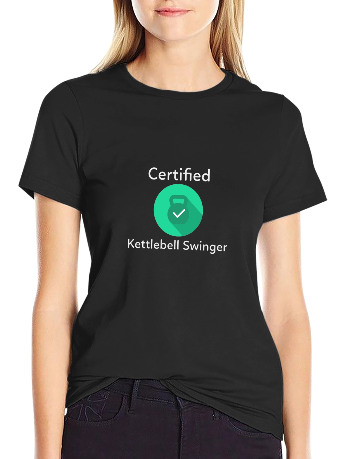 Certified Kettlebell Swinger Black T-Shirt