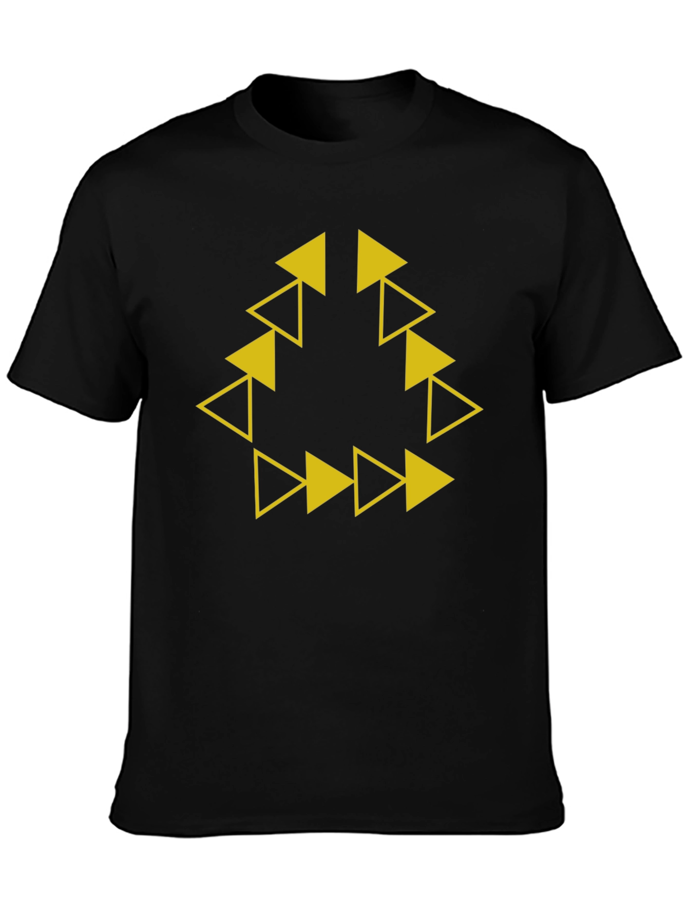 Geometric Triangle Arrow Black T-Shirt