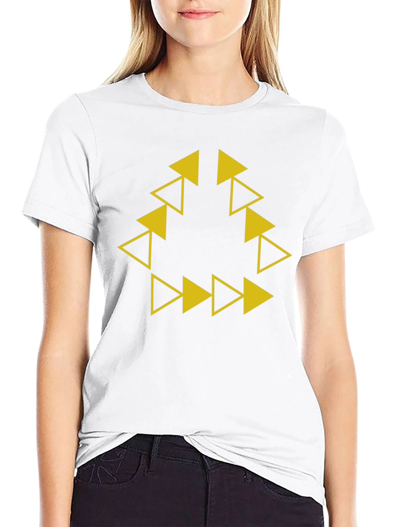 Geometric Triangle Arrow Black T-Shirt